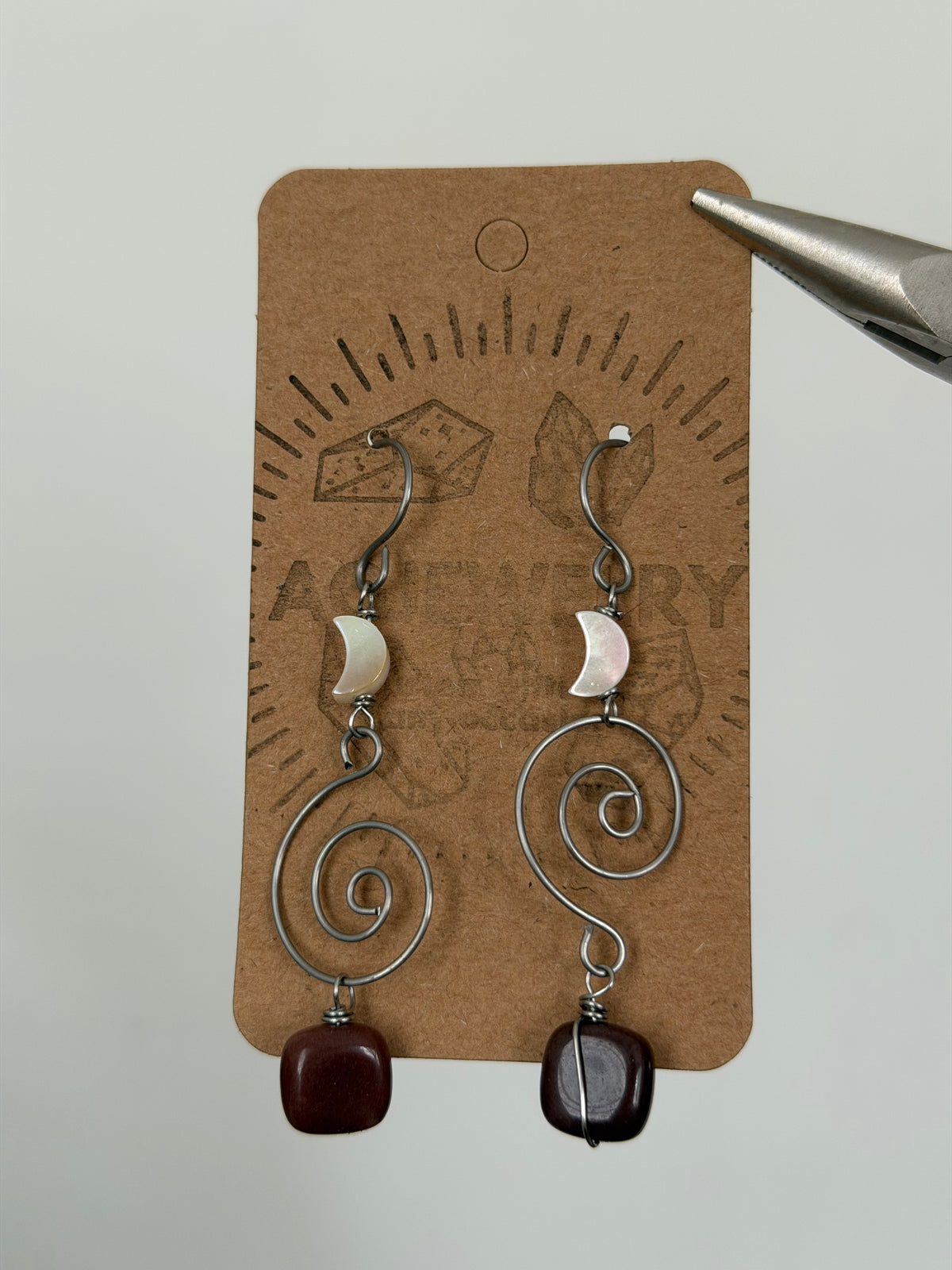 Moon spiral earrings