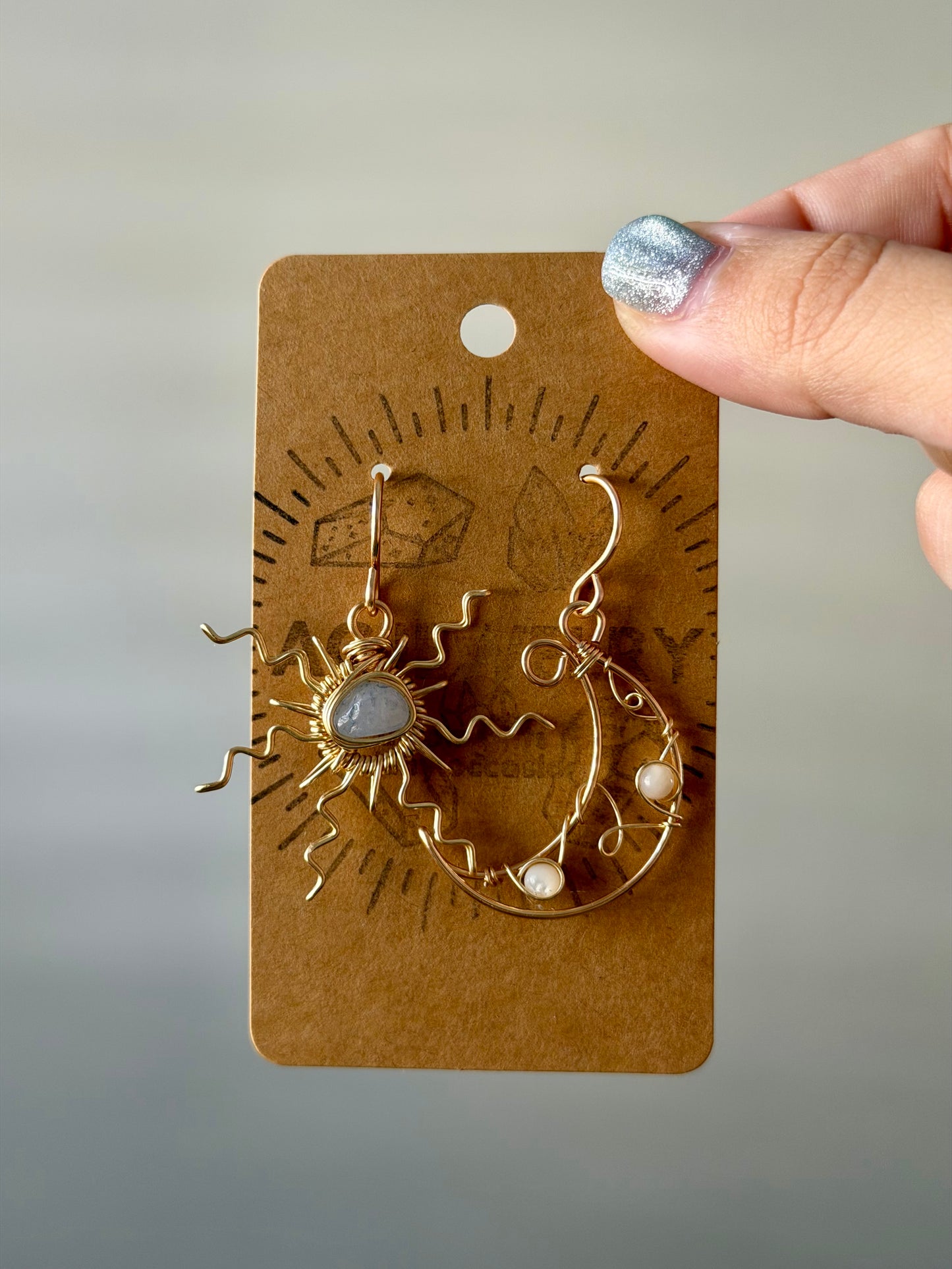 Sun moon earrings