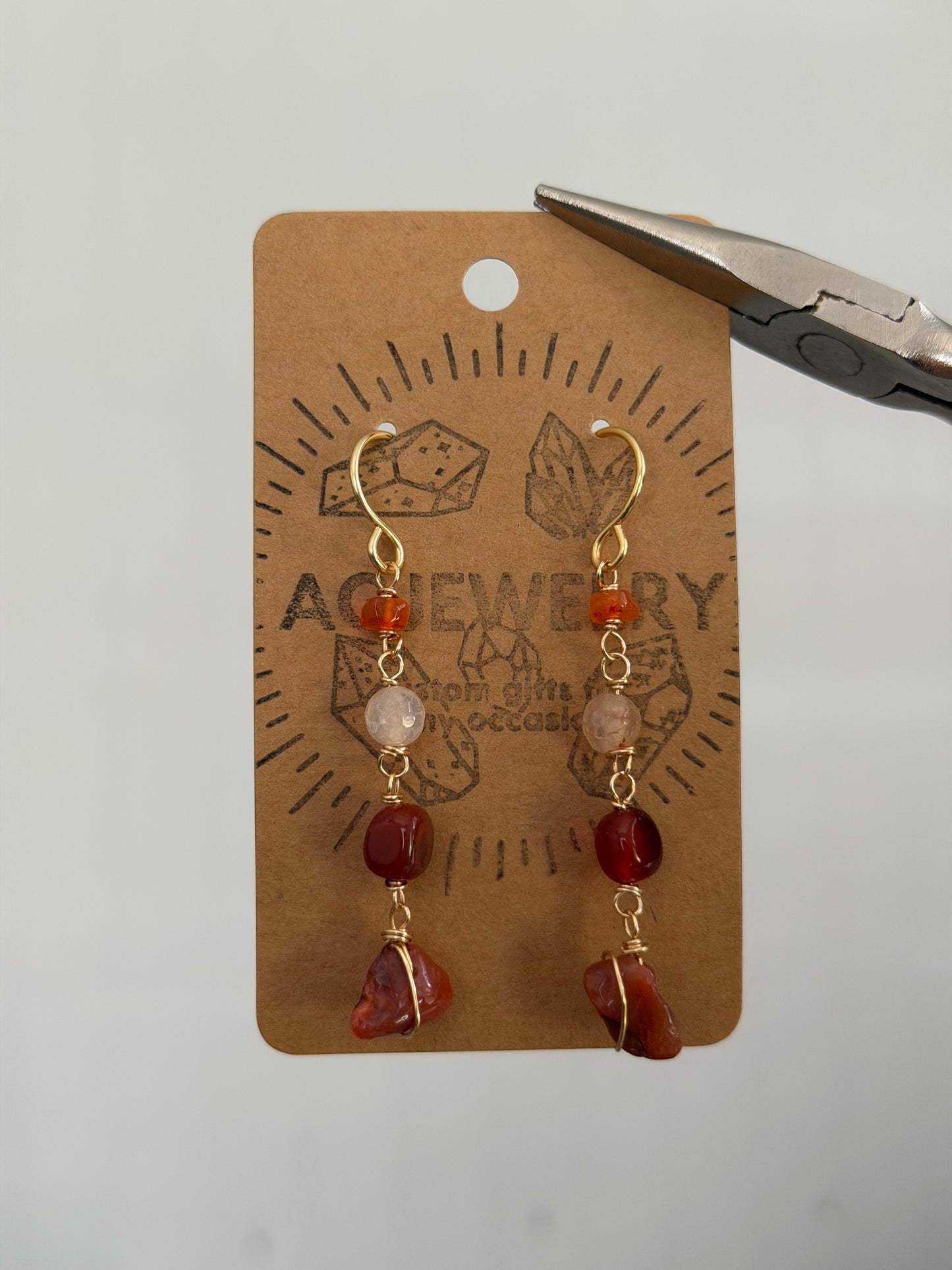 Carnelian drop earrings