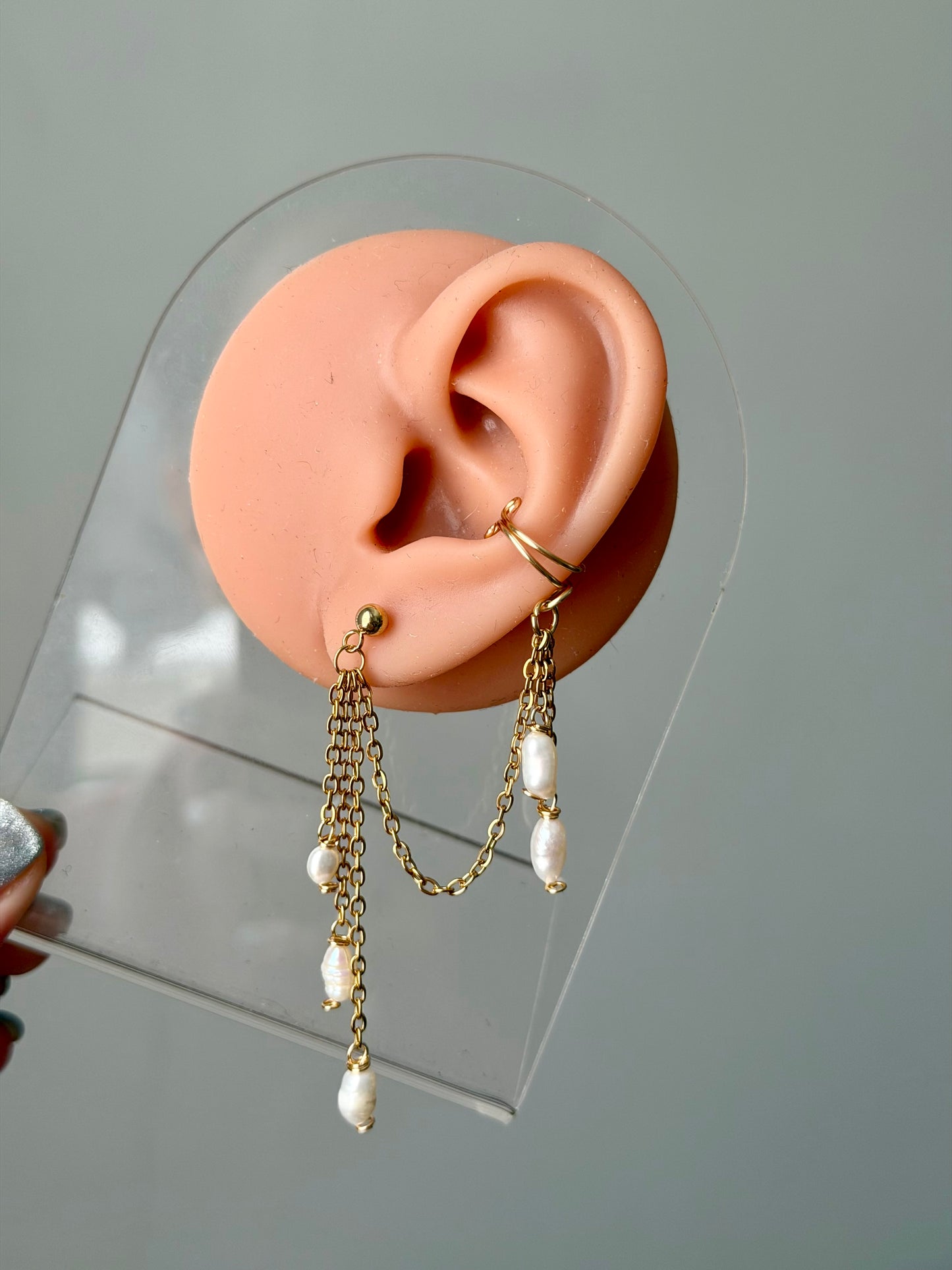 Pearl ear cuff set
