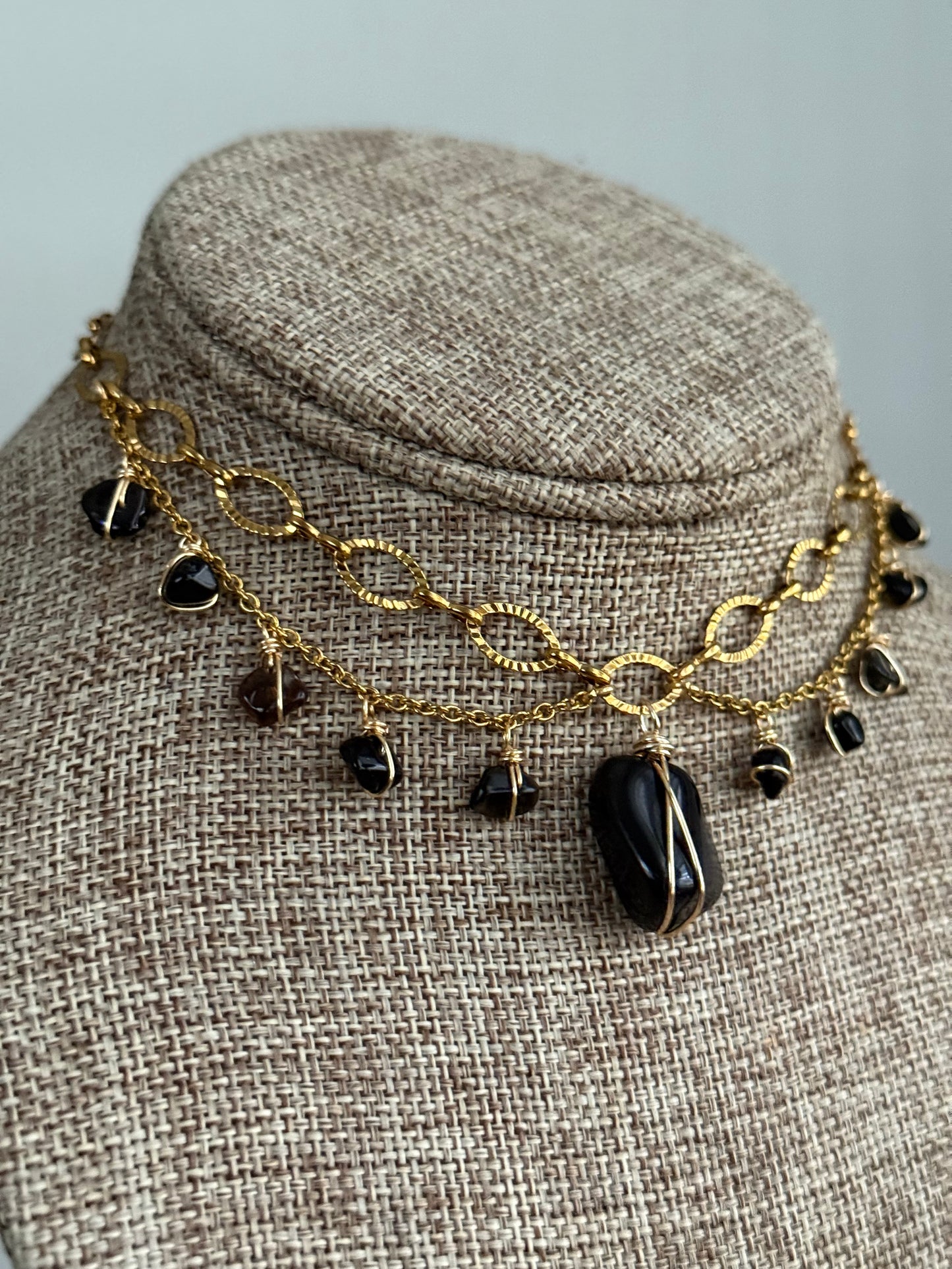 Obsidian fairy choker