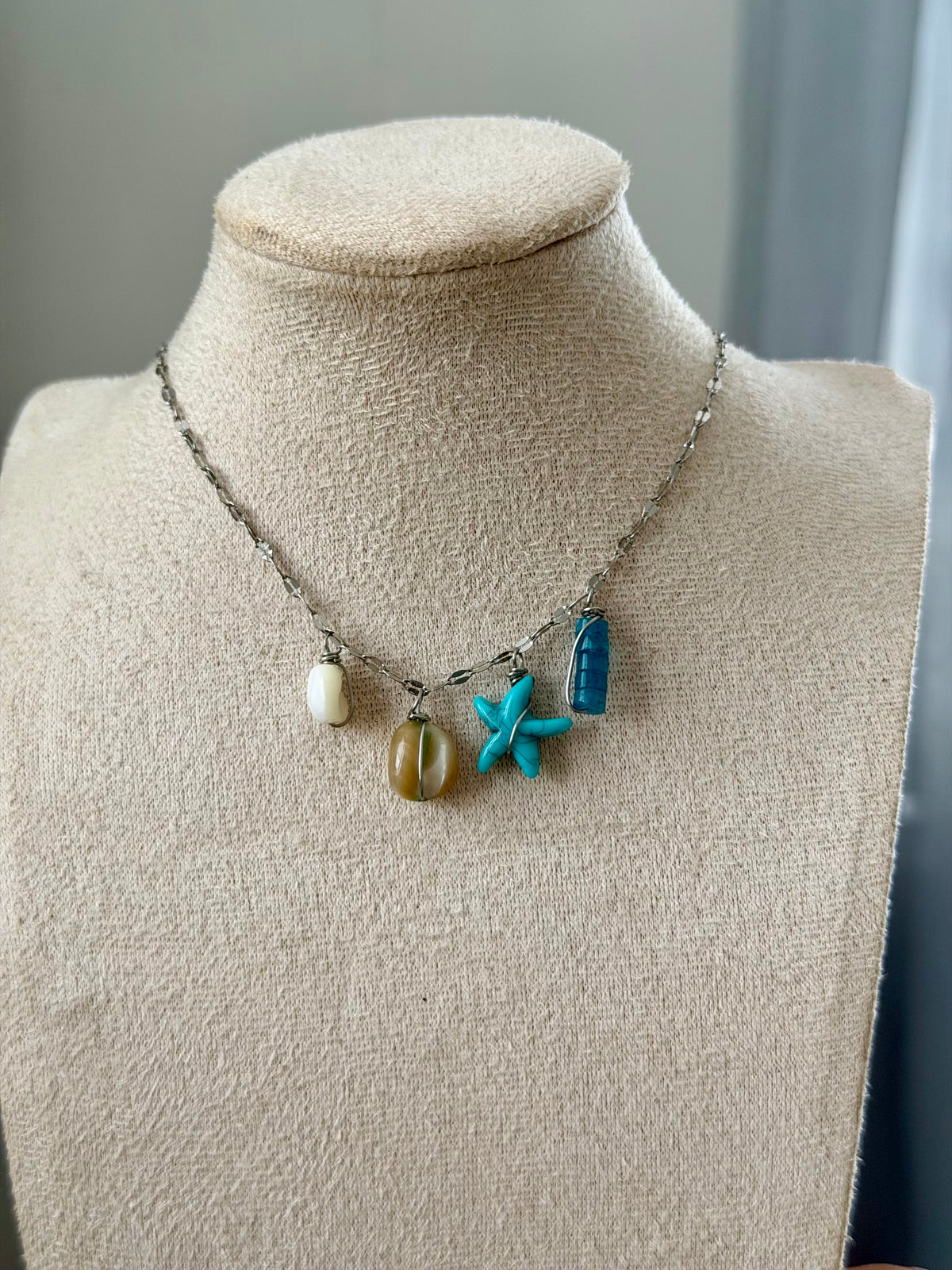 Starfish diamond cut necklace