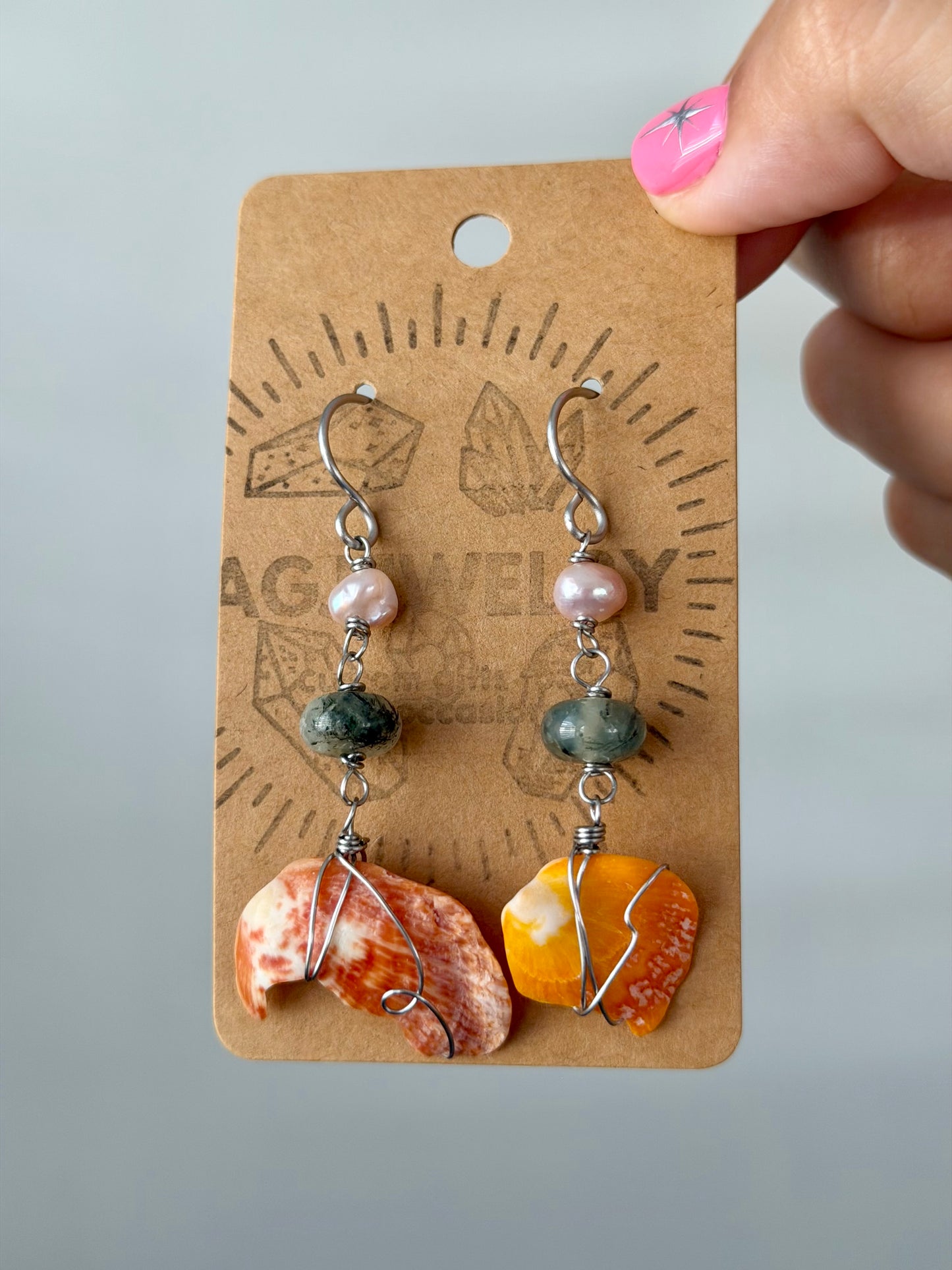 Sunrise shell drop earrings