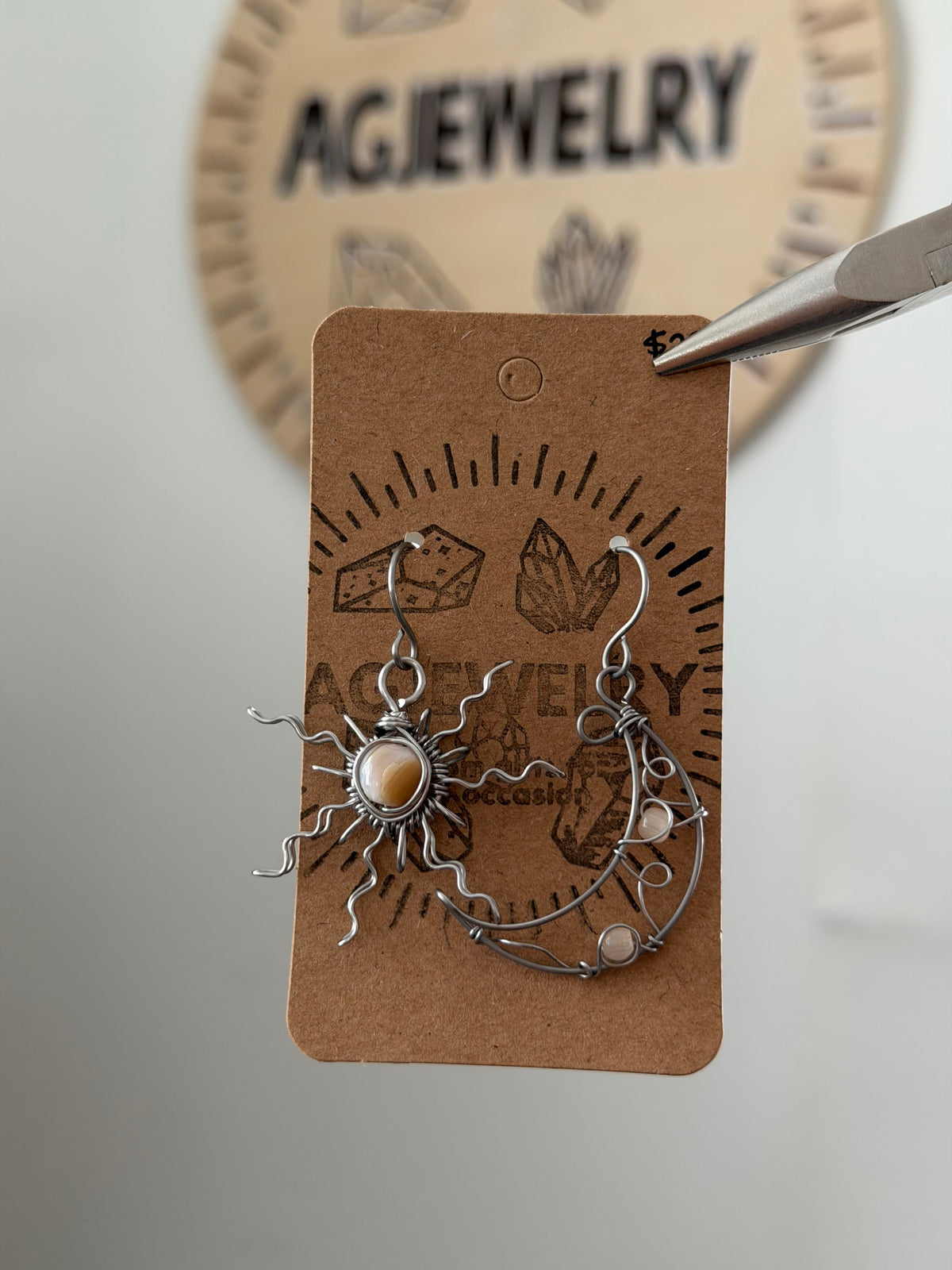 Sun moon earrings