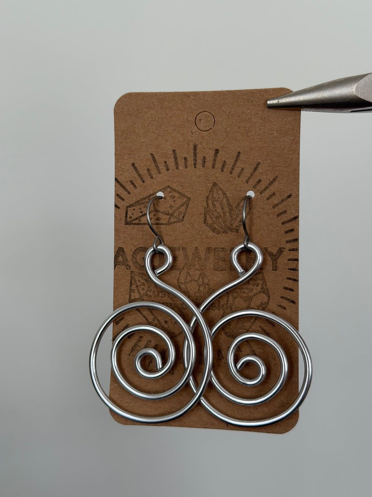 Aluminum spiral wire earrings