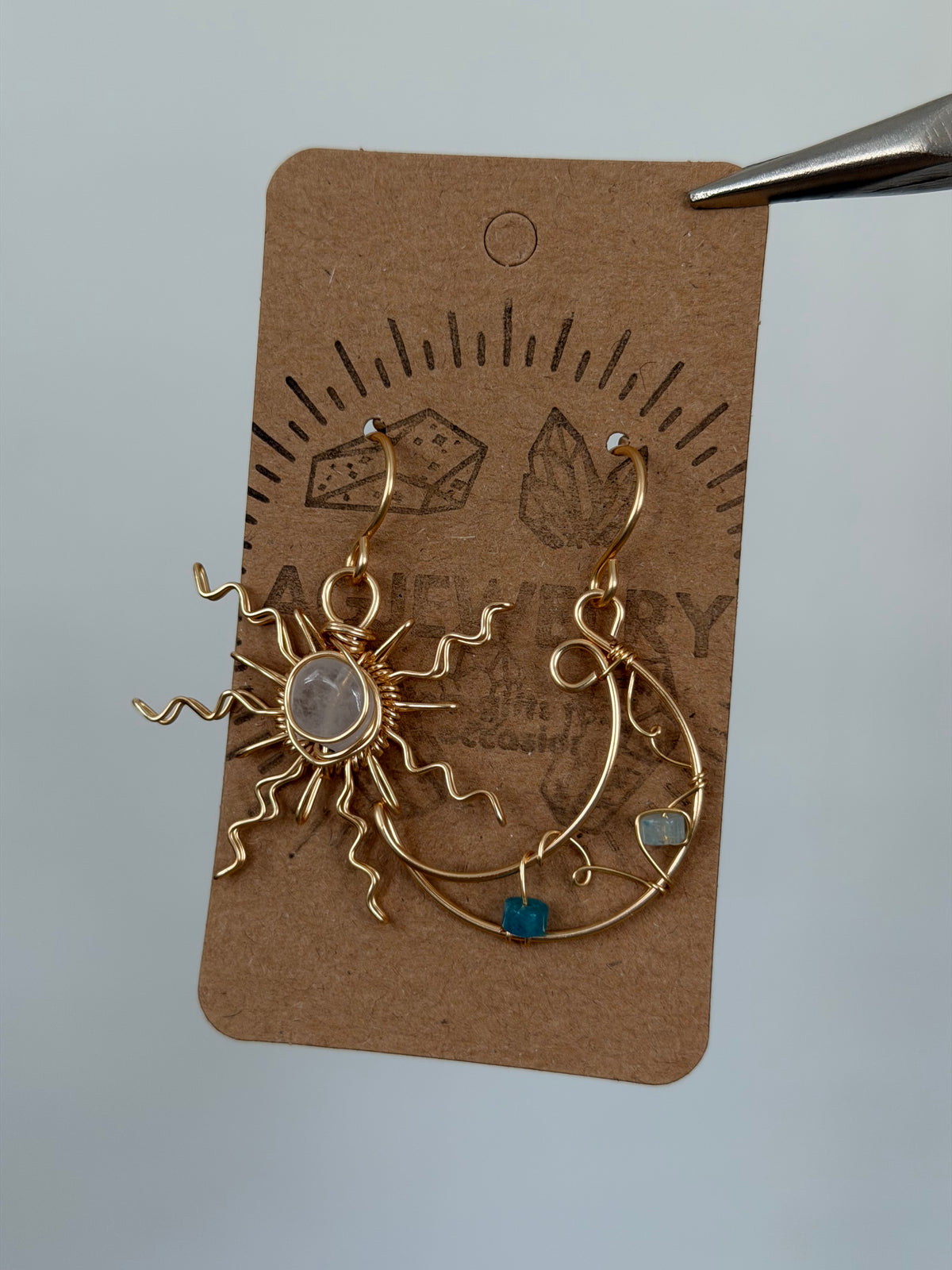 Sun moon earrings