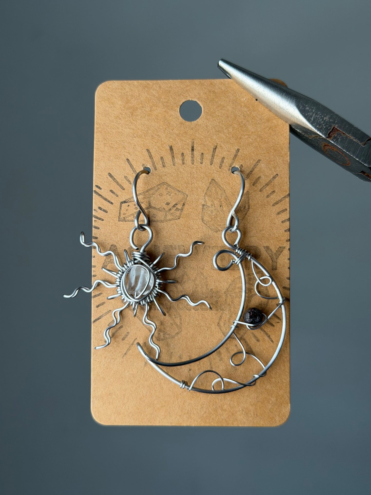 Sun moon earrings