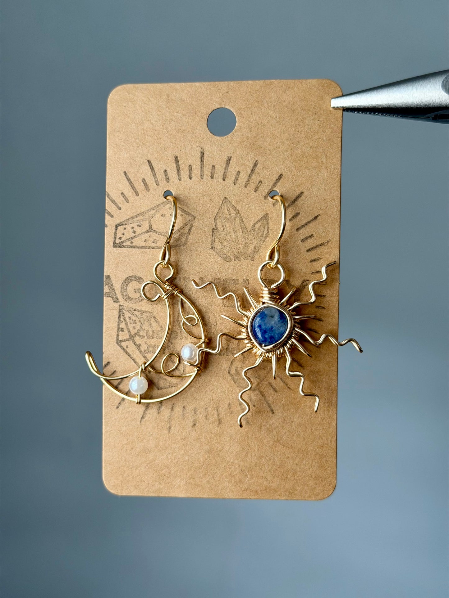 Sun moon earrings