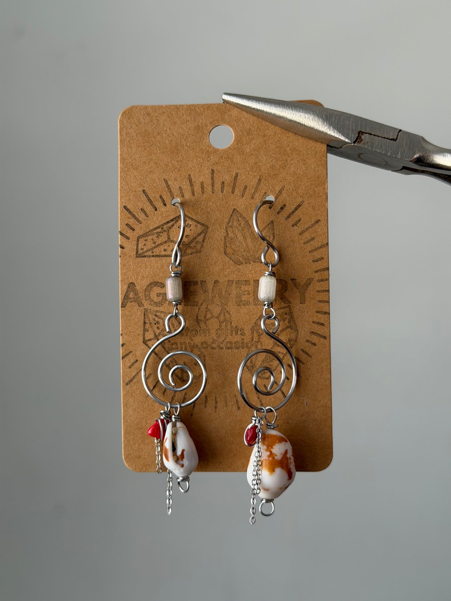 Shell swirl earrings