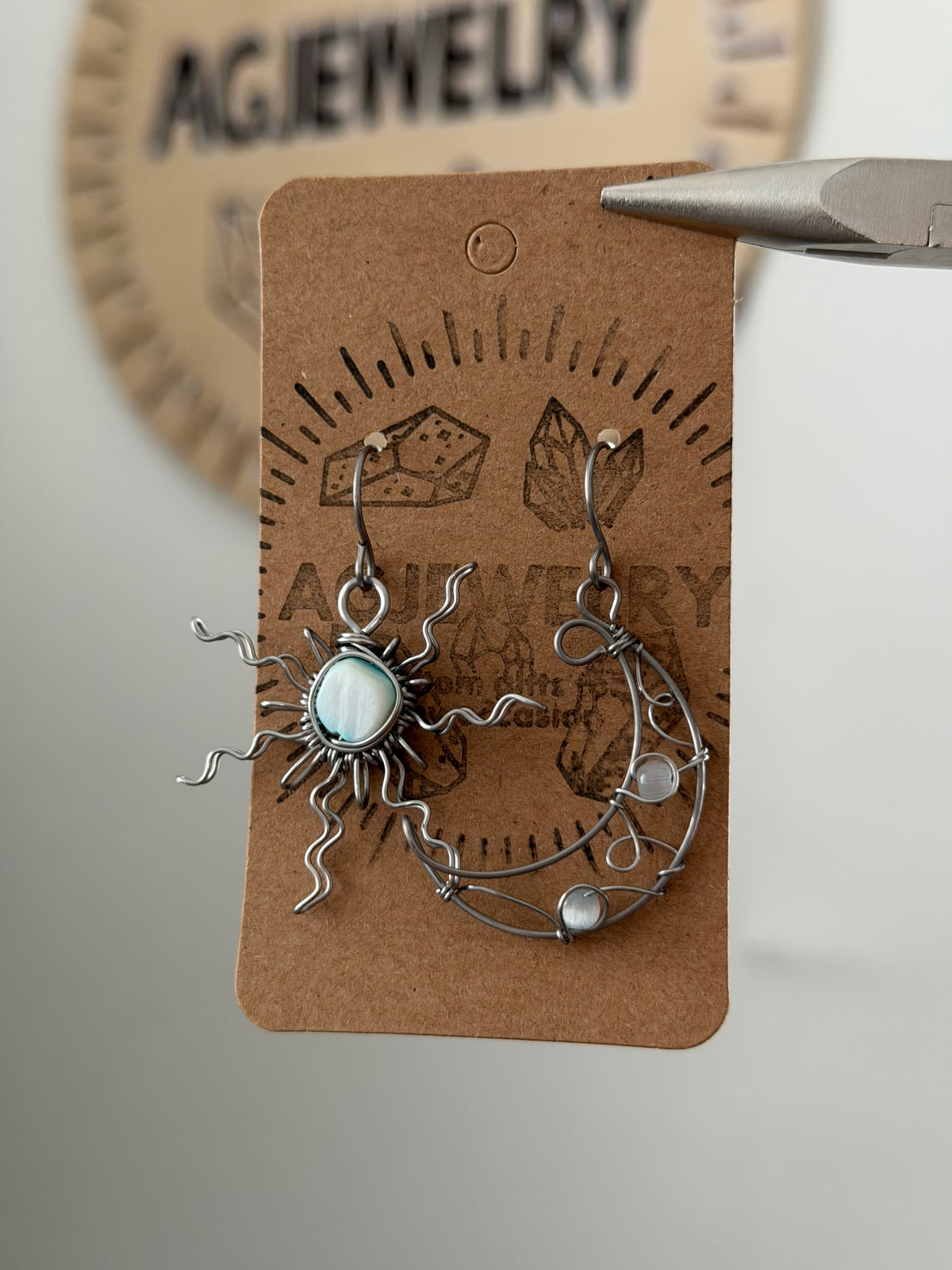 Sun moon earrings
