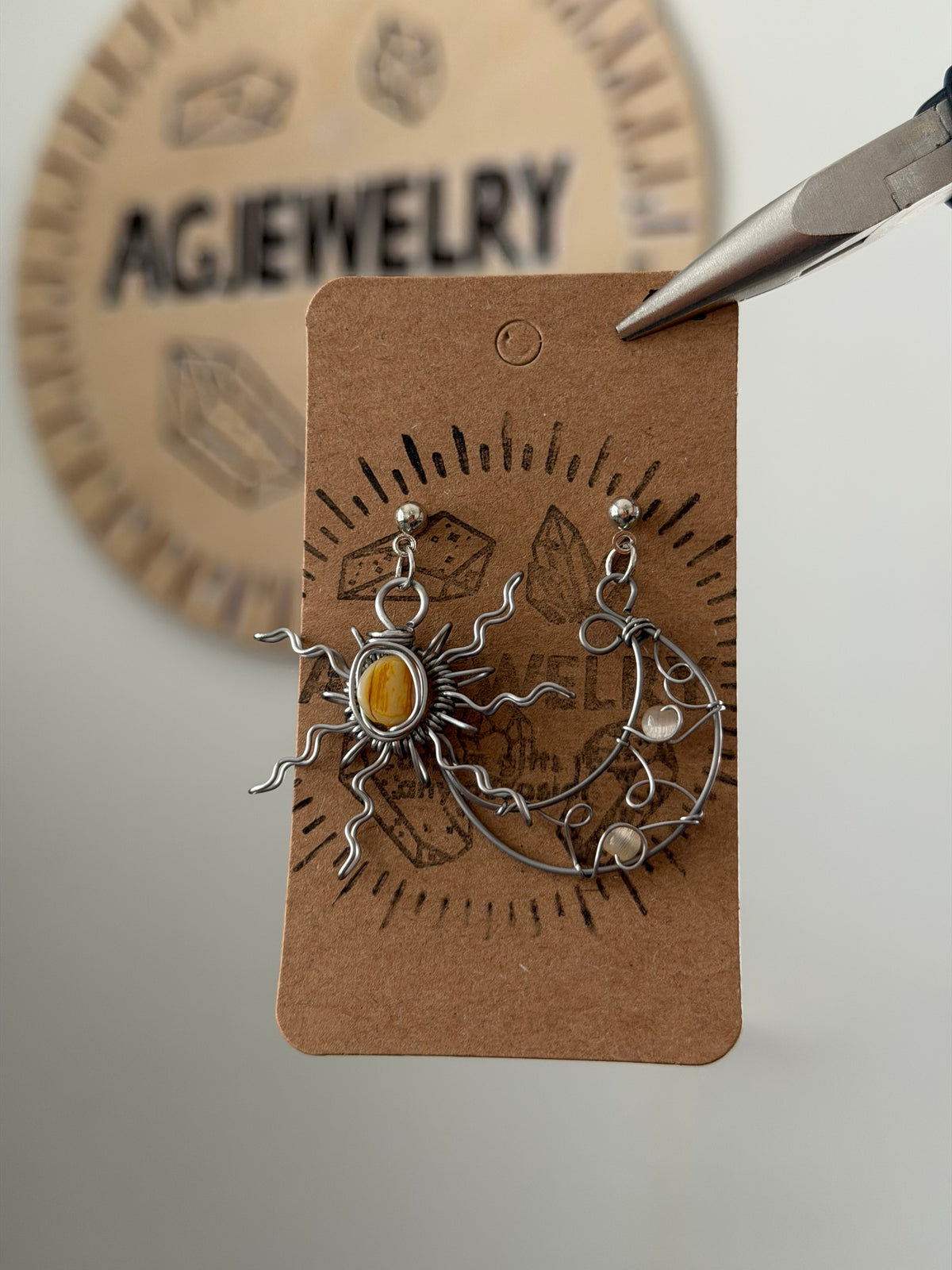 Sun moon earrings
