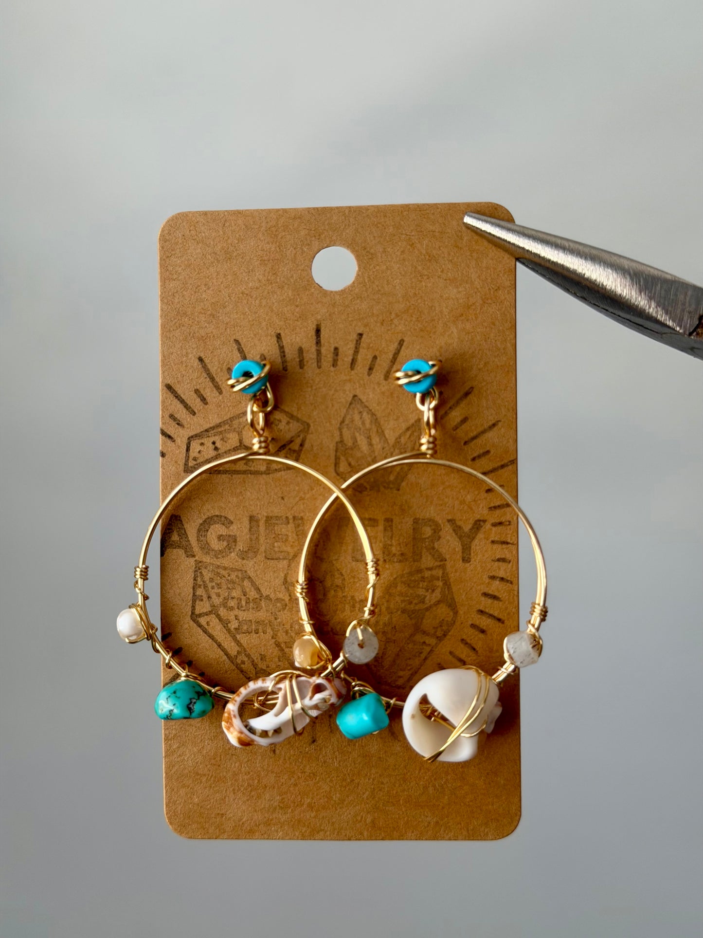 Shell hoop earrings