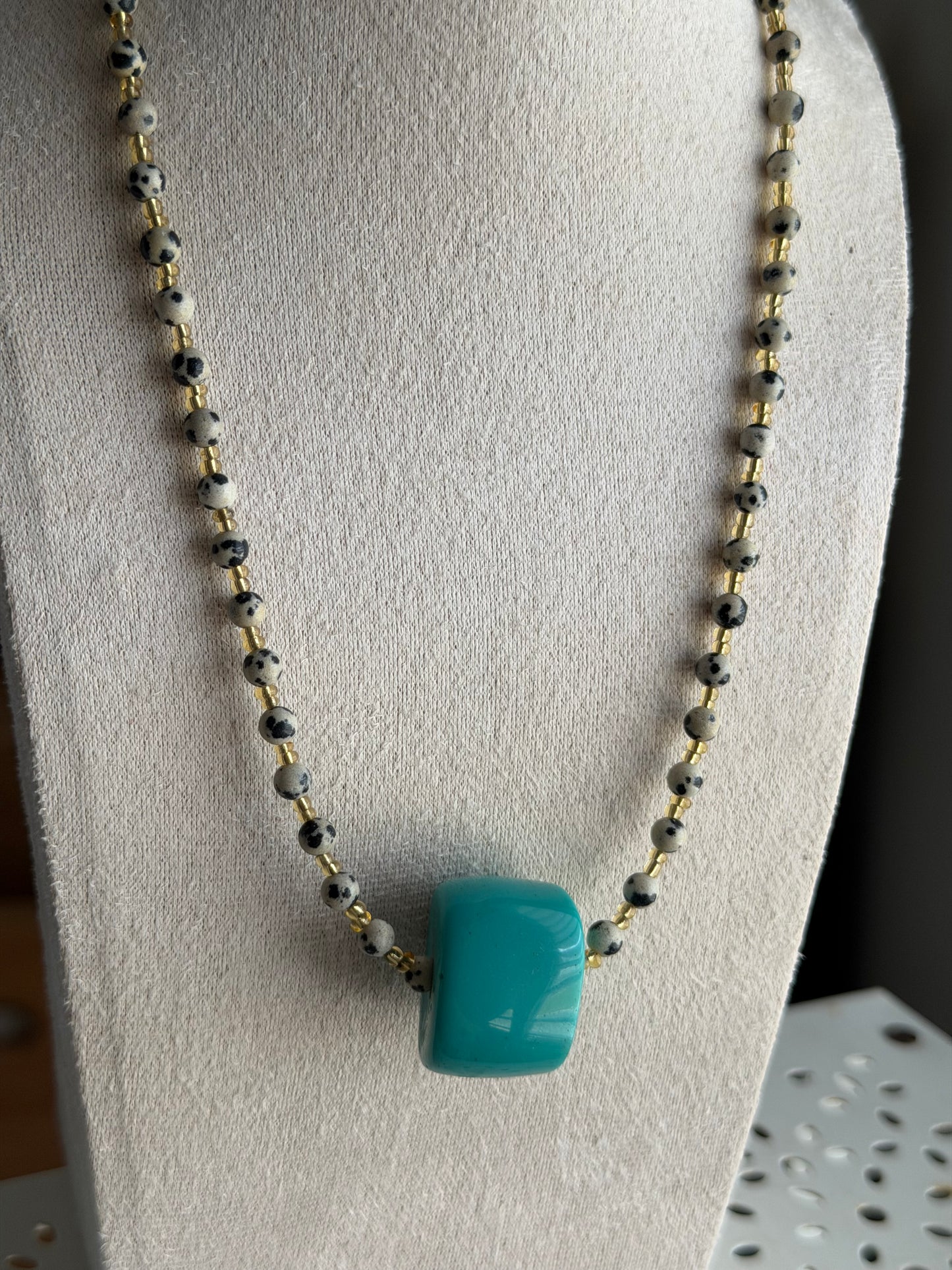 Dalmatian beaded necklace