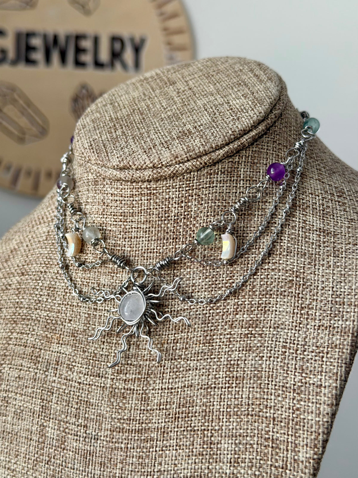 Sun fluorite fairy choker