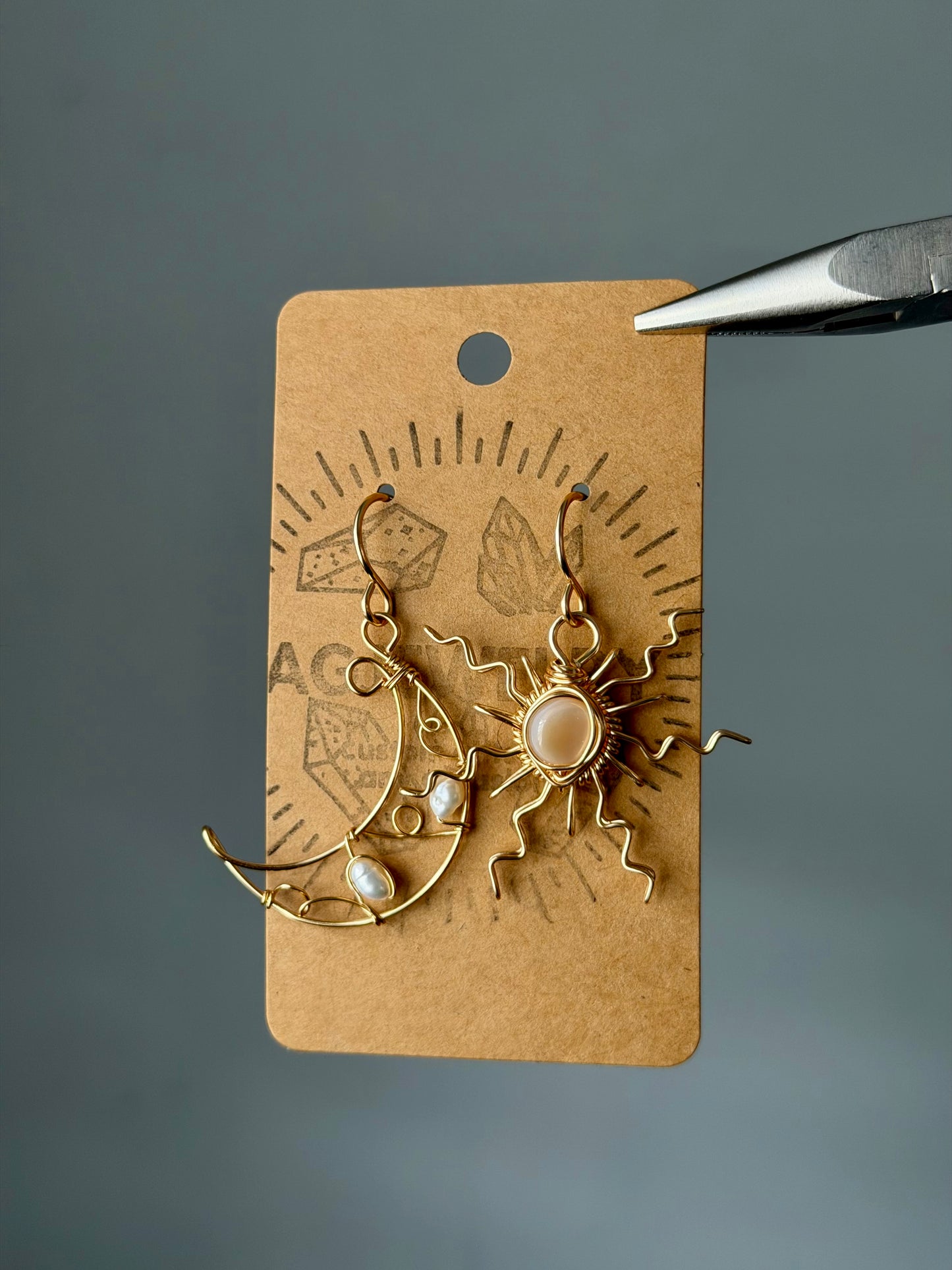 Sun moon earrings