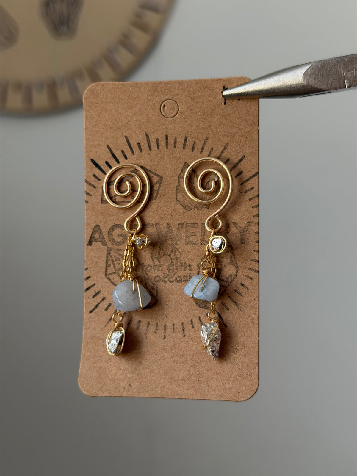 Pyrite swirl stud