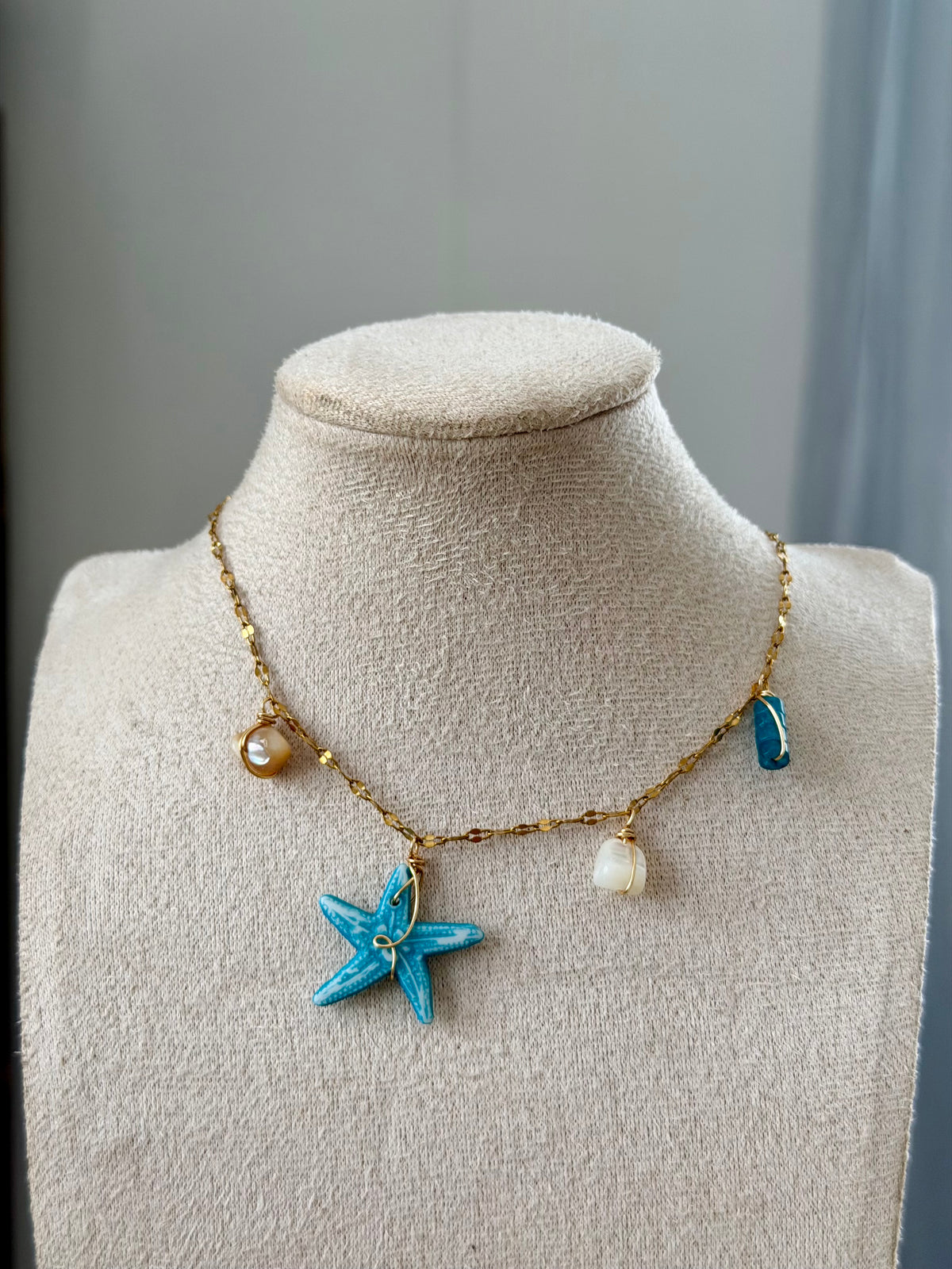 Starfish diamond cut necklace