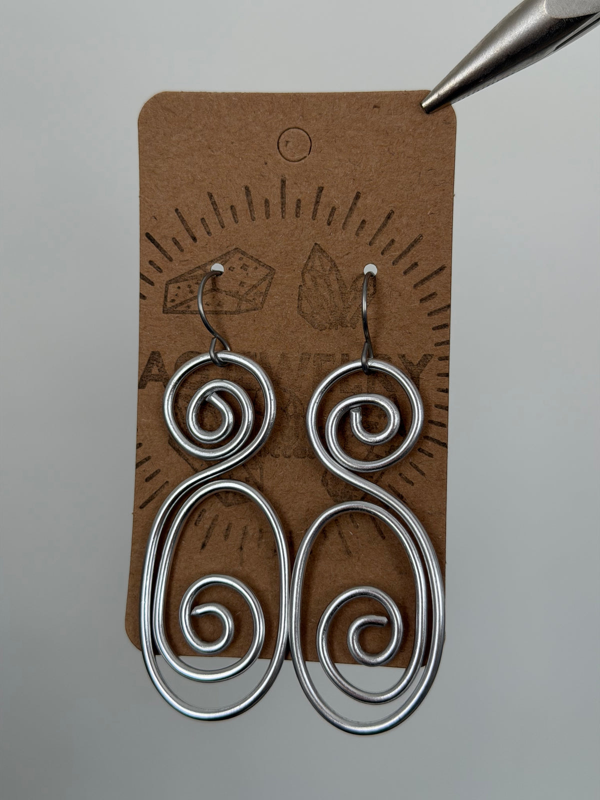 Aluminum abstract wire earrings