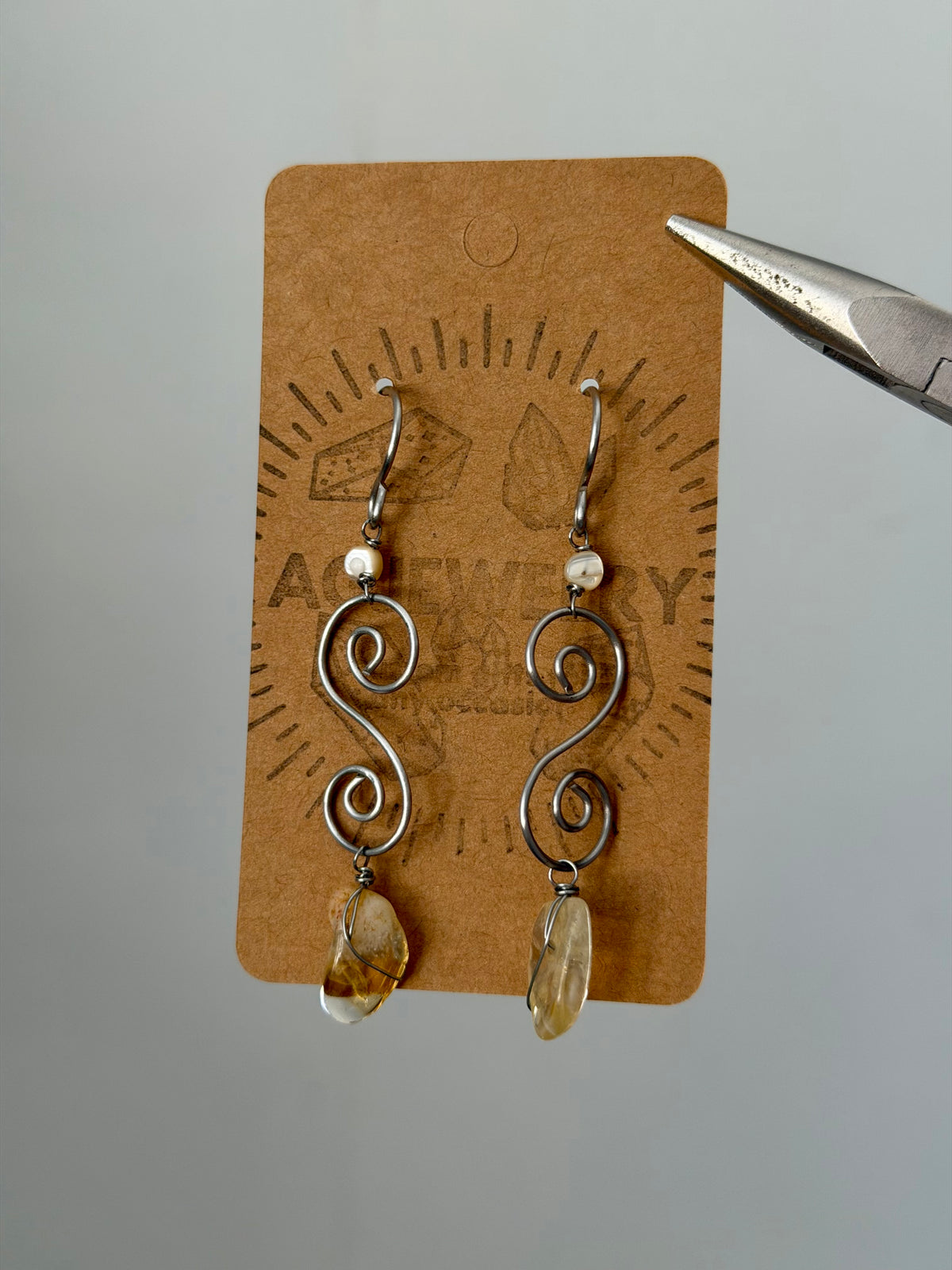 Citrines swirl earrings