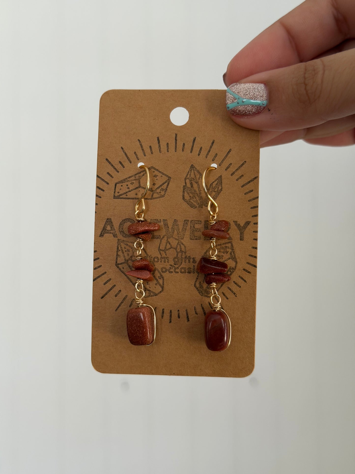 Sun stone earrings
