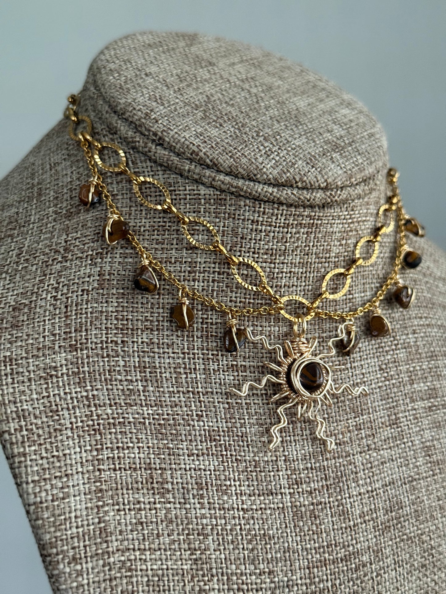Tigers eye sun fairy choker