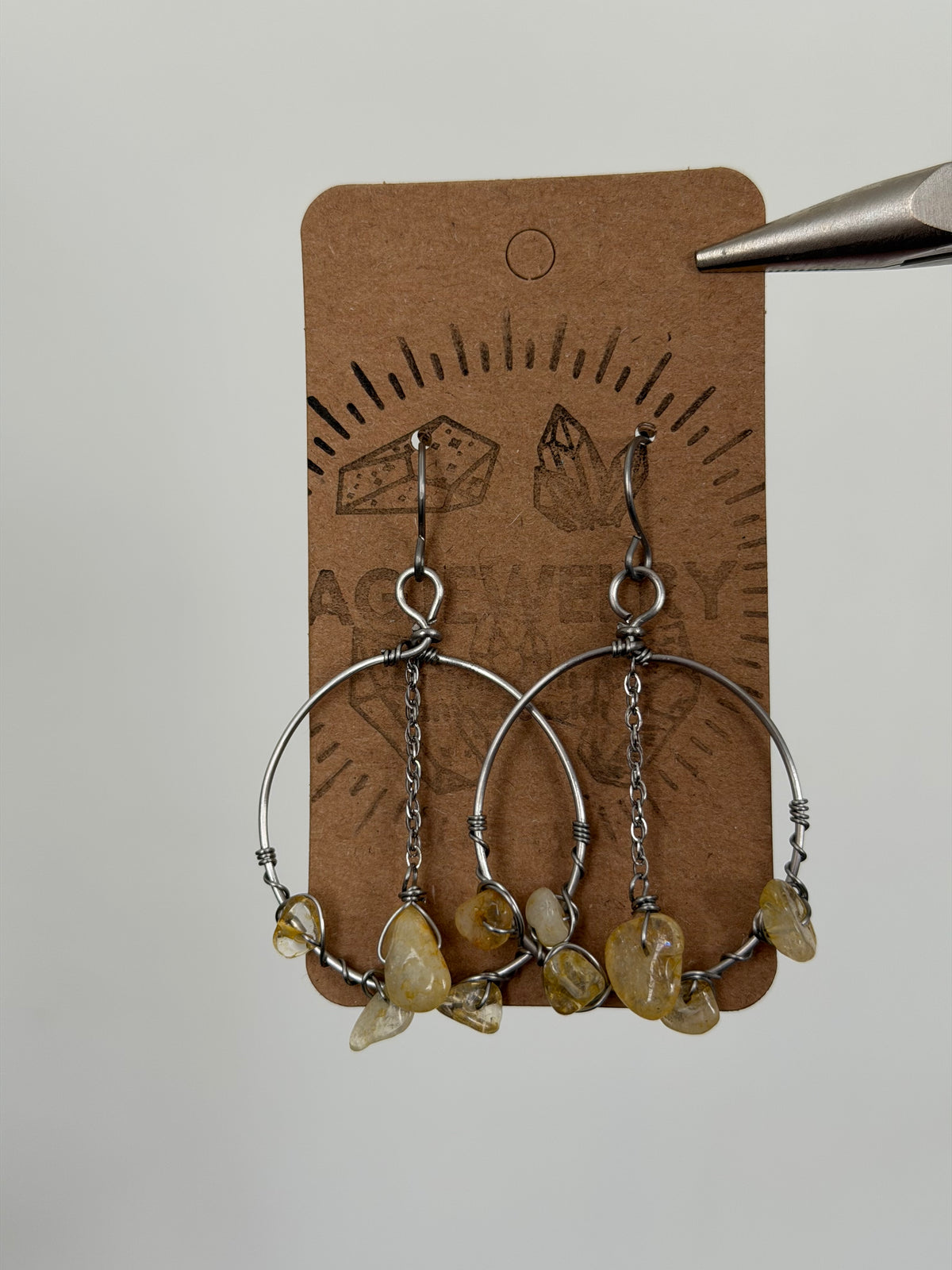 Citrine hoops