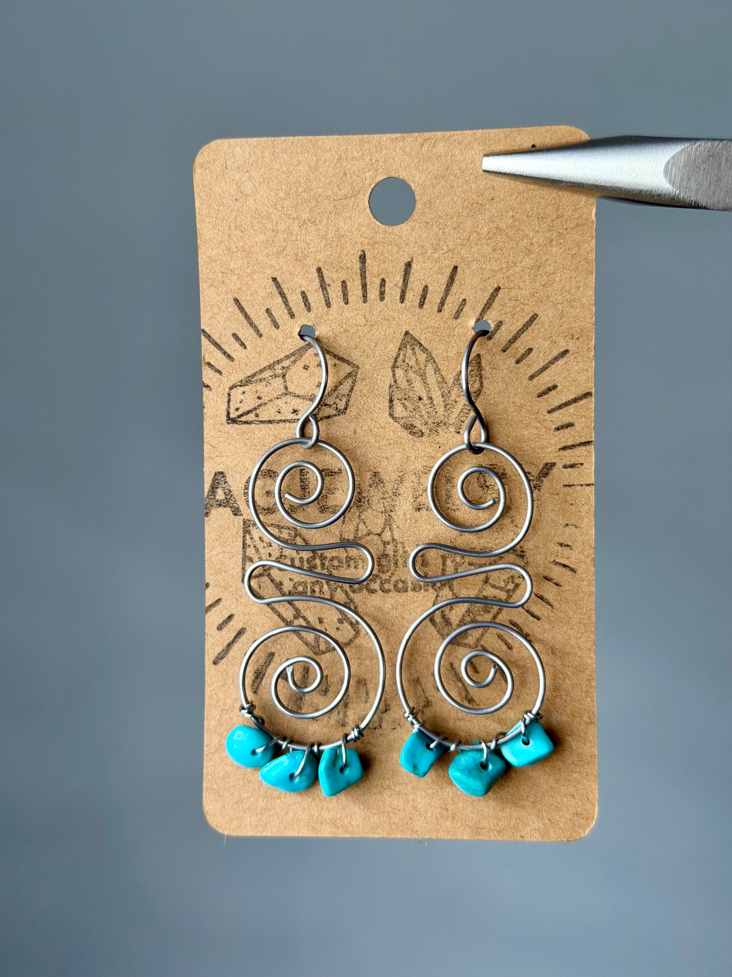Turquoise swirl earrings