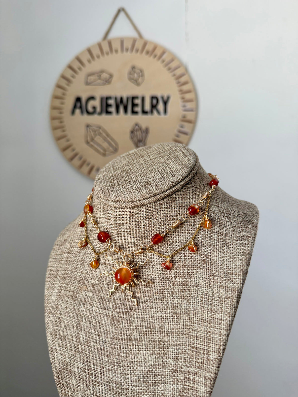 Sun carnelian fairy choker