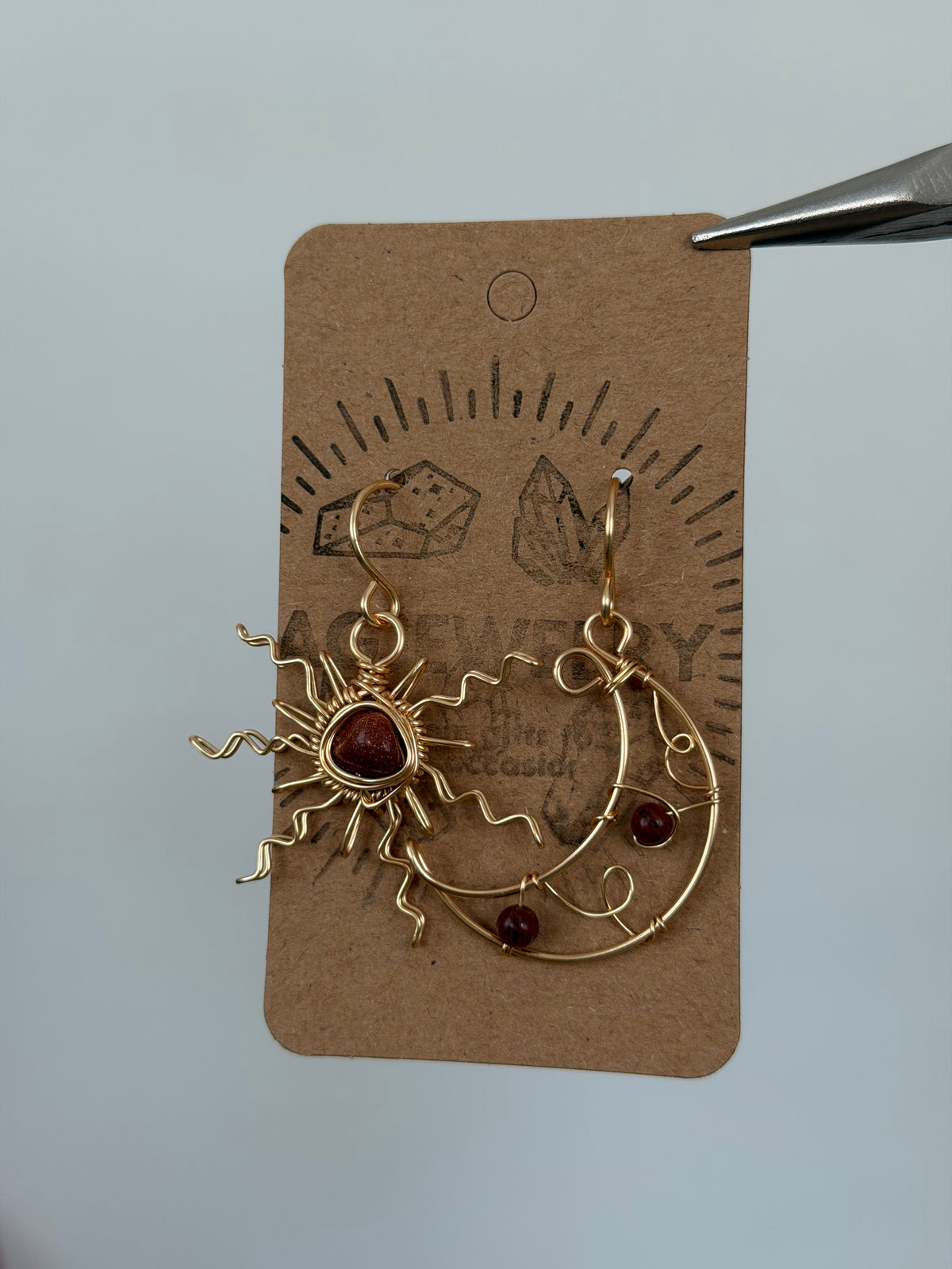 Sun moon earrings