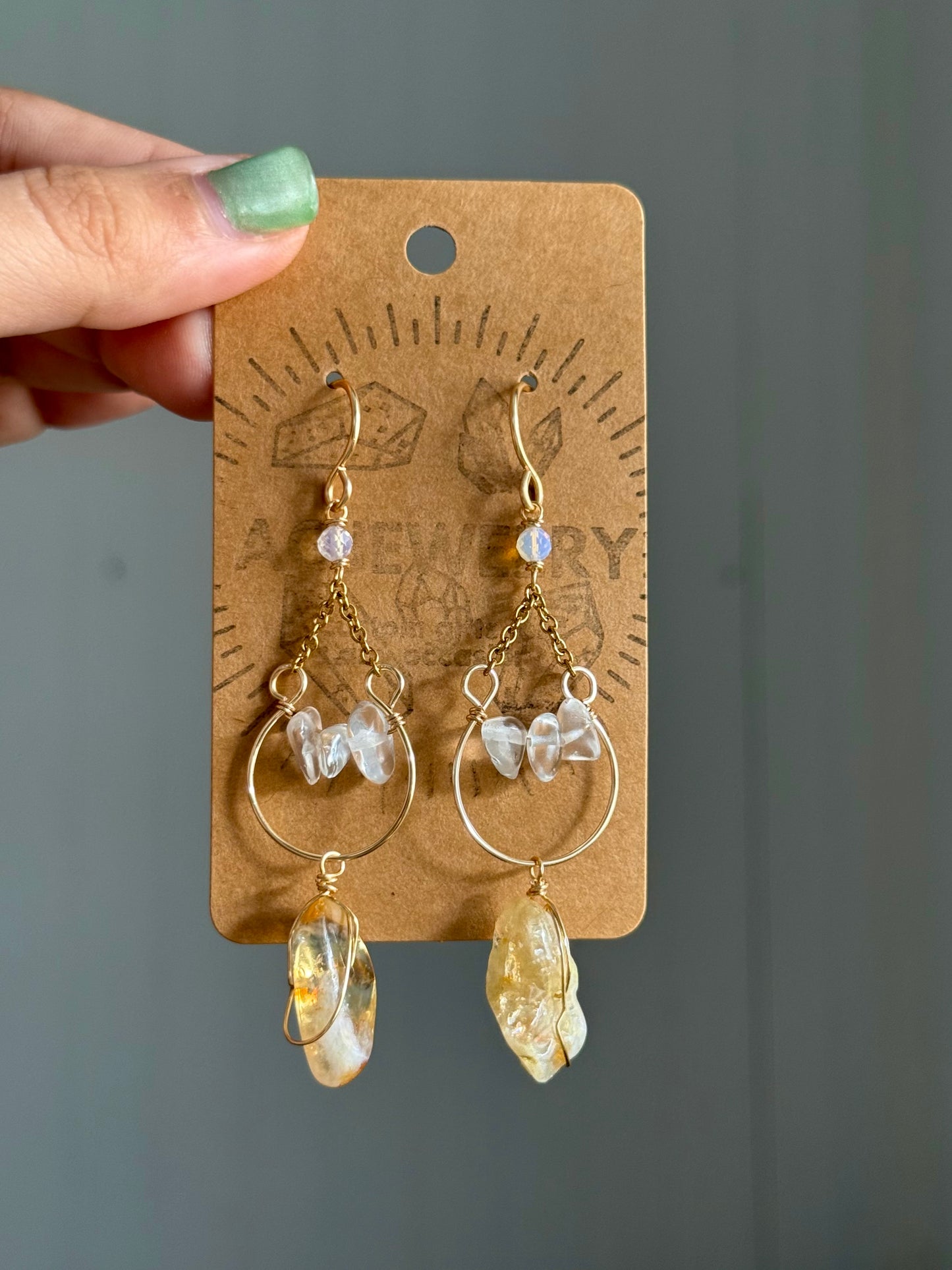 Citrine drop earrings