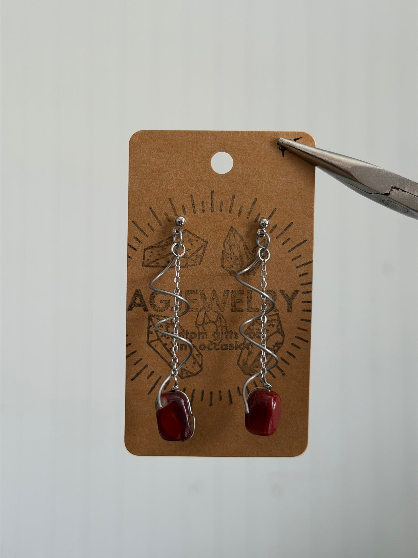 Aventurine swirl earrings