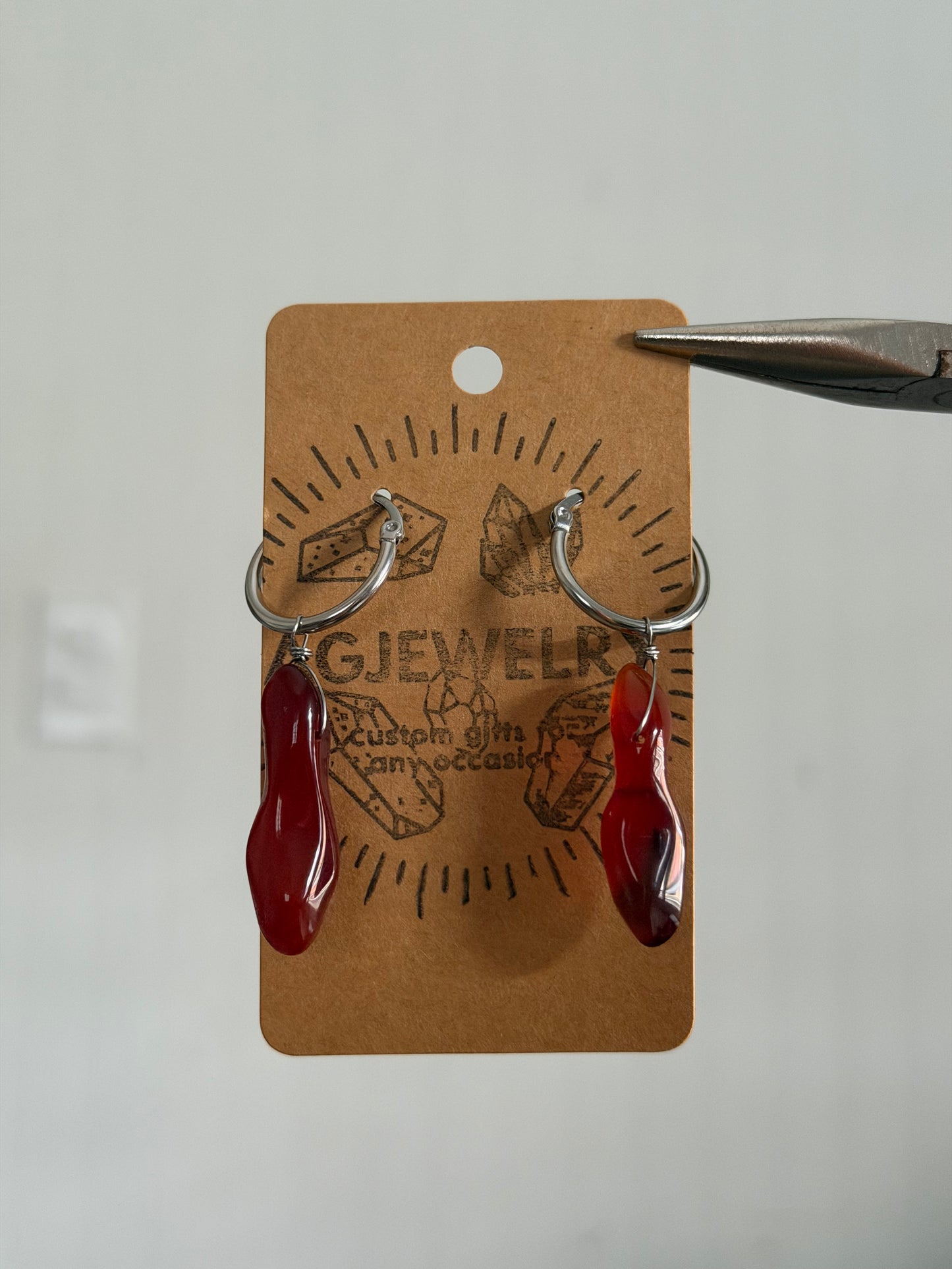 Carnelian mini hoop