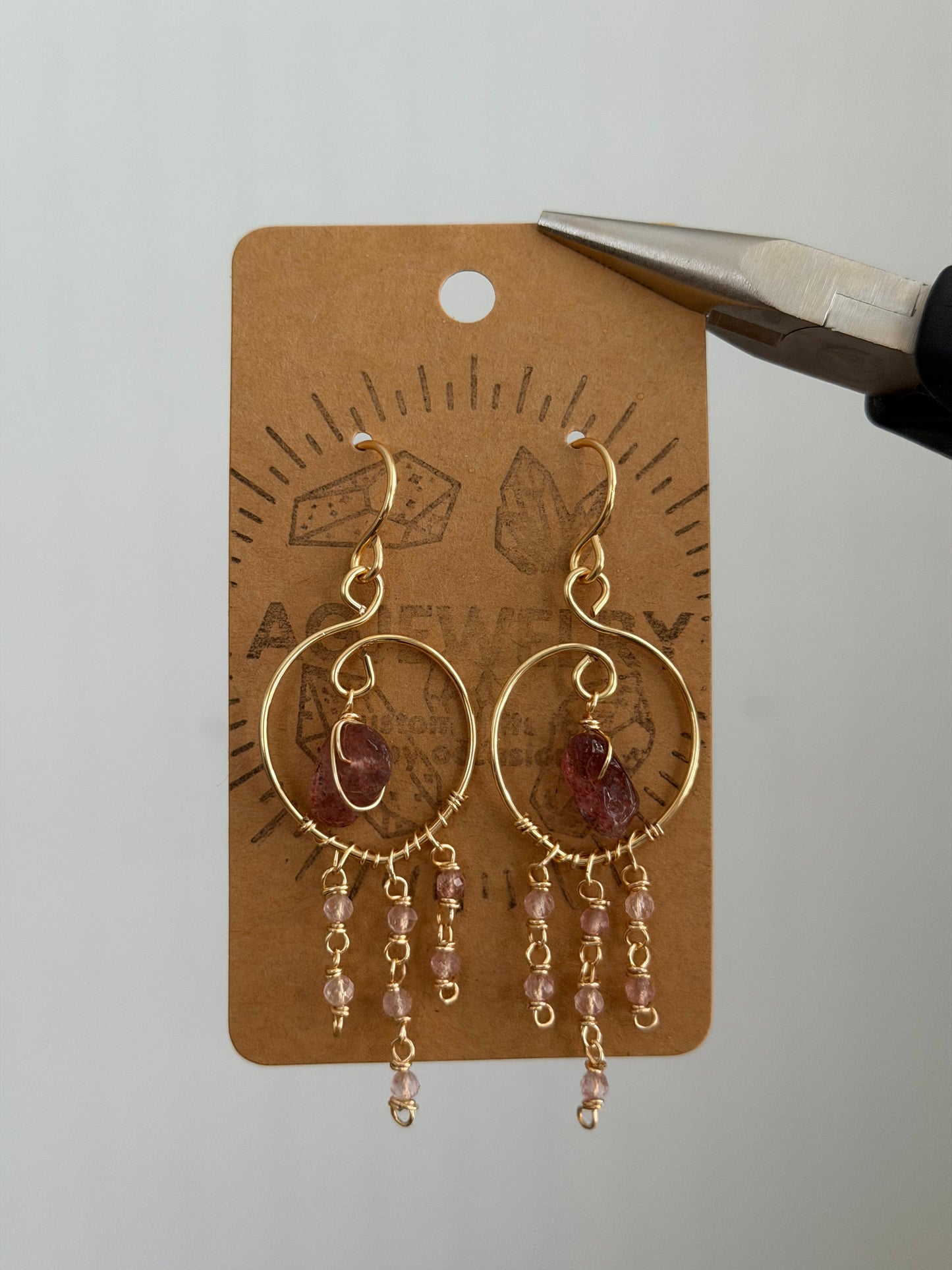 Strawberry chandelier earrings