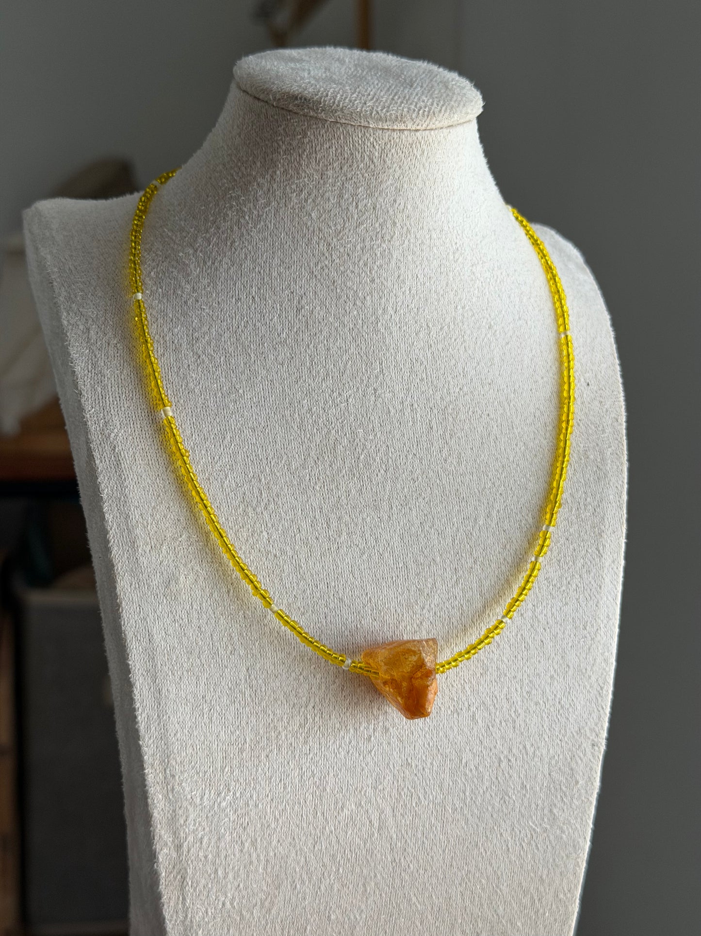 Amber beaded necklace