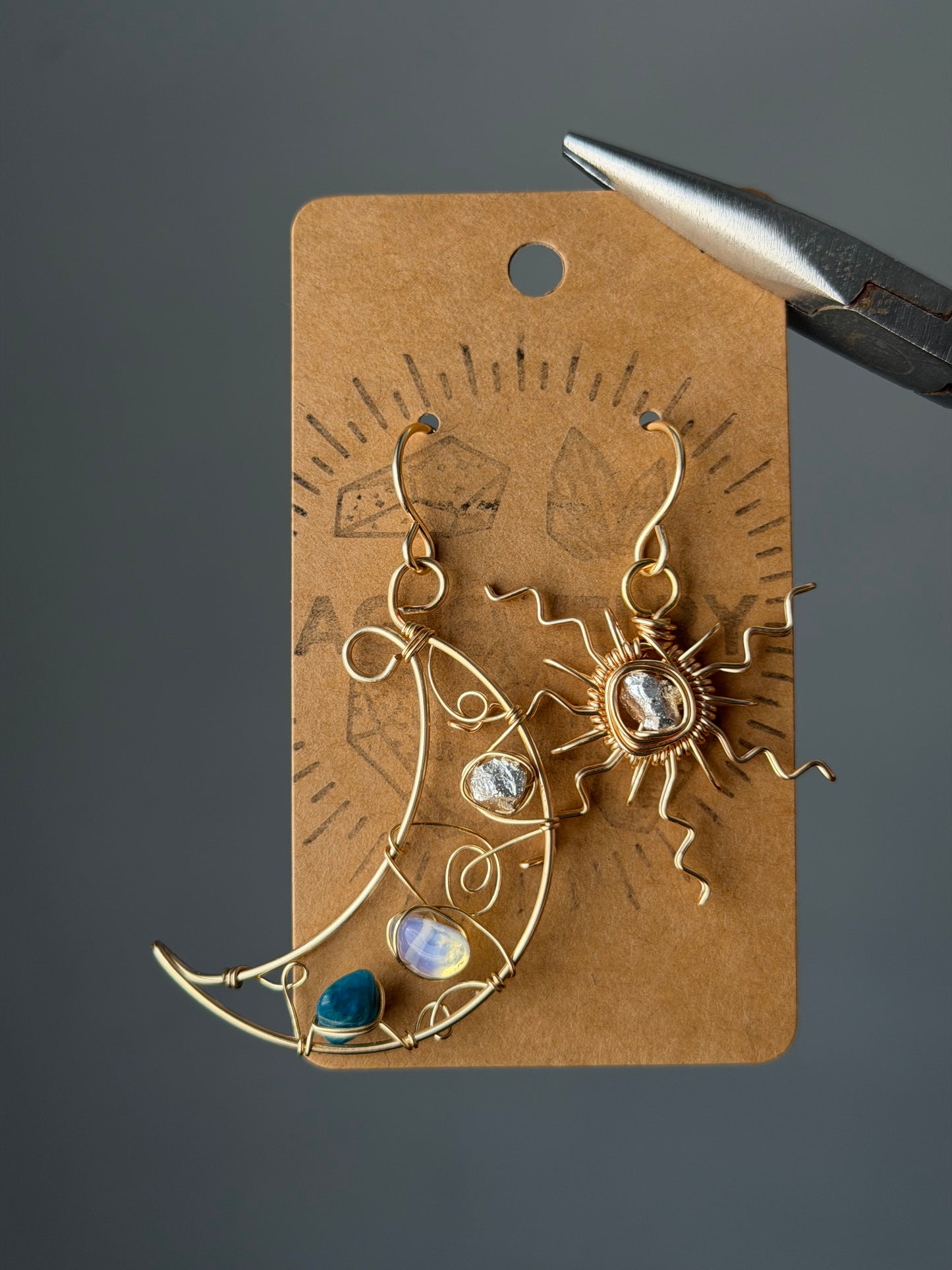Sun moon earrings