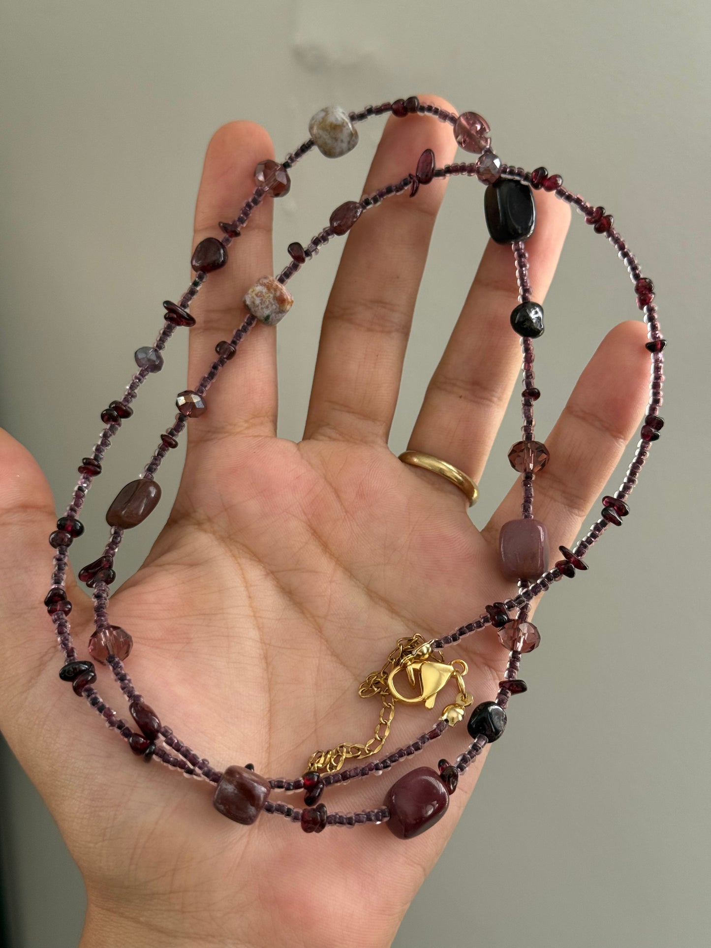 Garnet waist bead