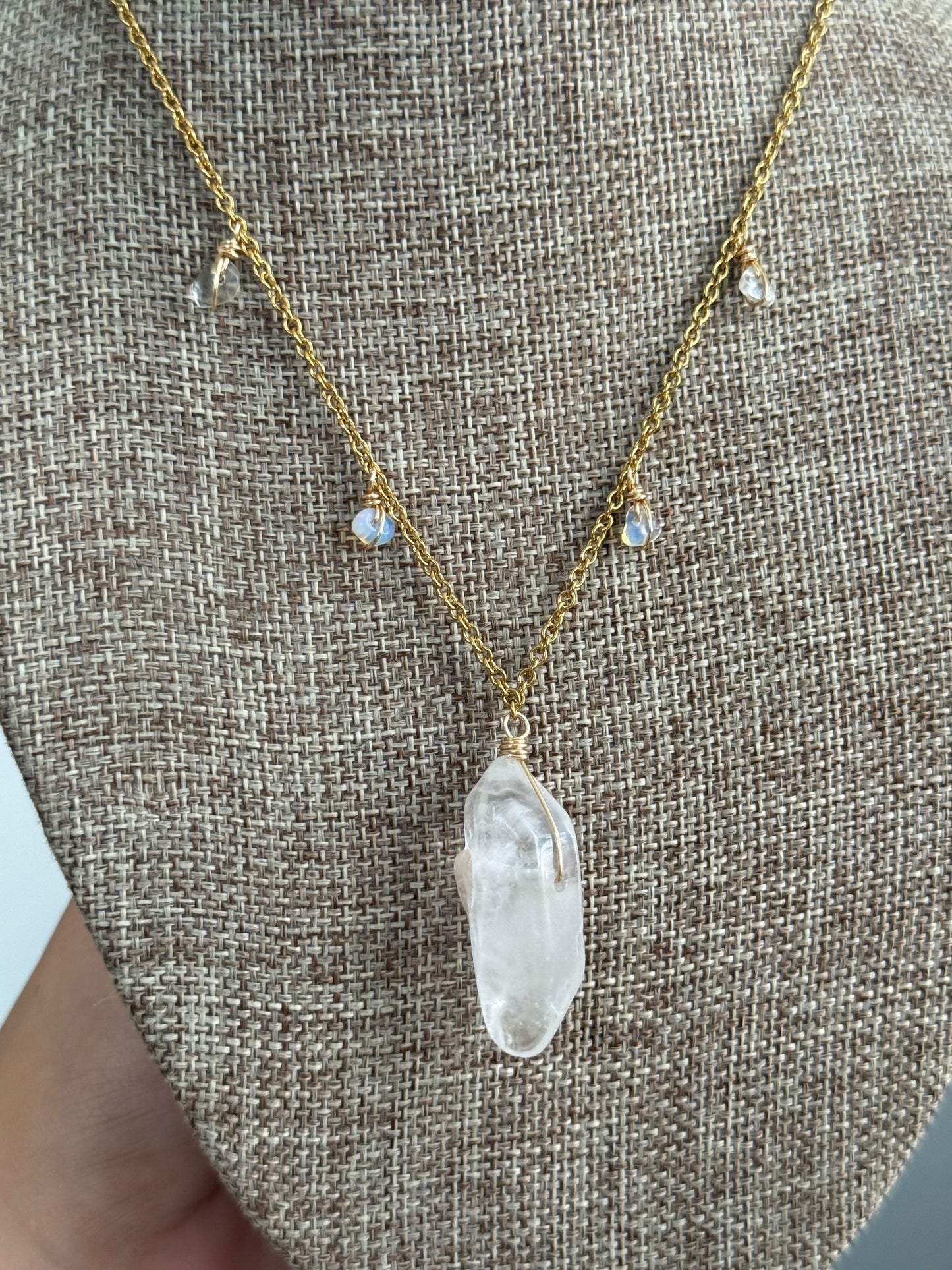Clear quartz necklace
