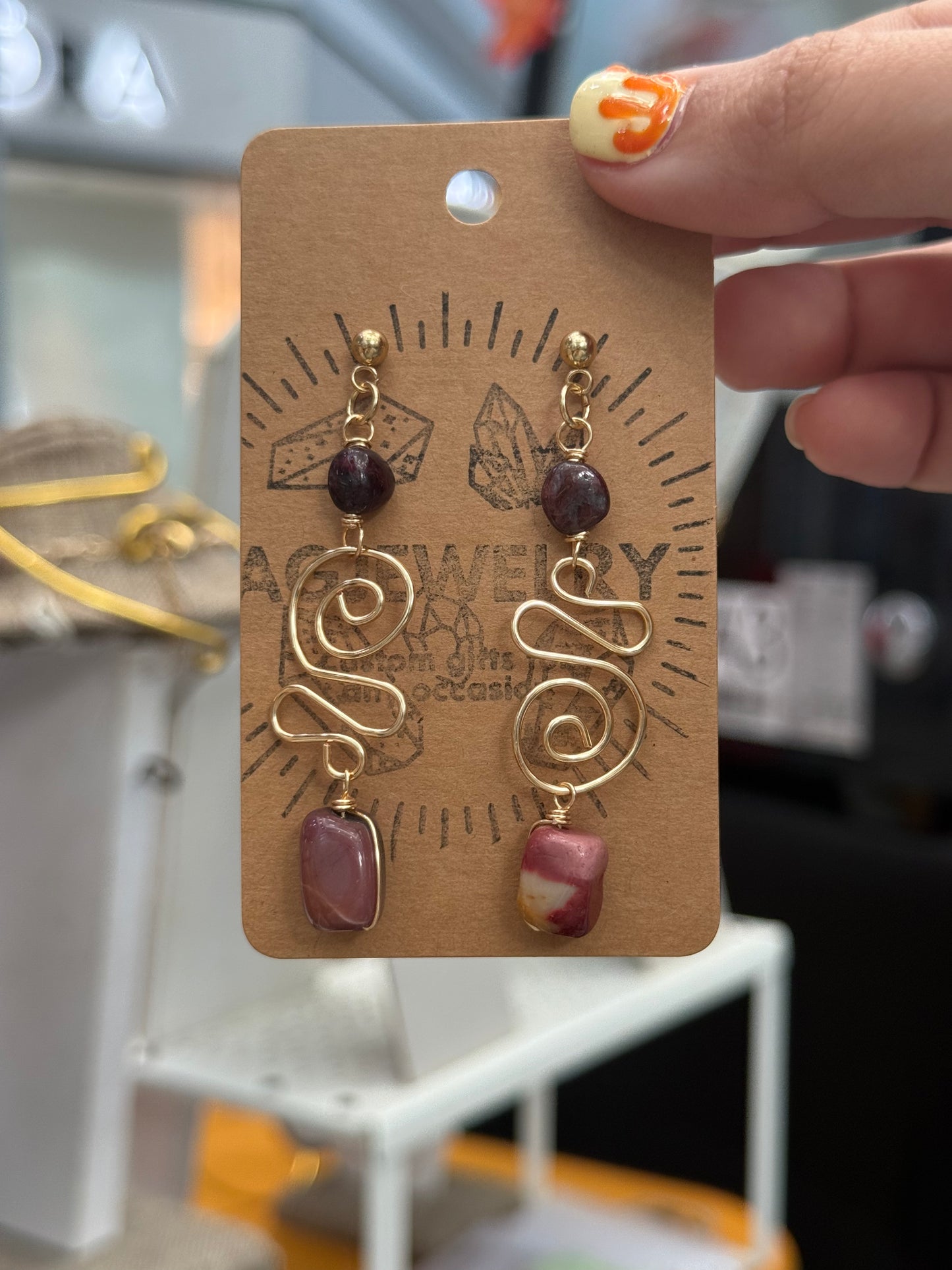 Garnet Swirl earrings