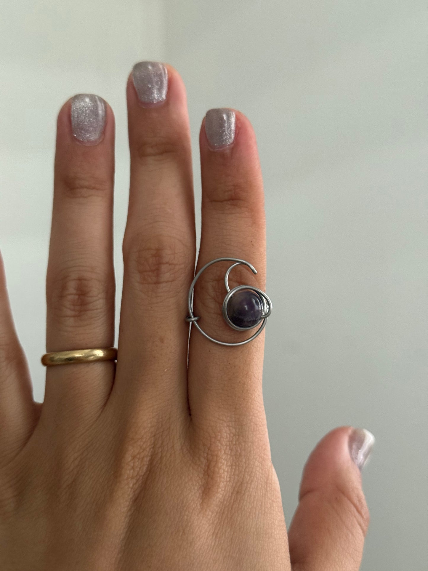 Carnelian sun ☀️ amethyst moon rings