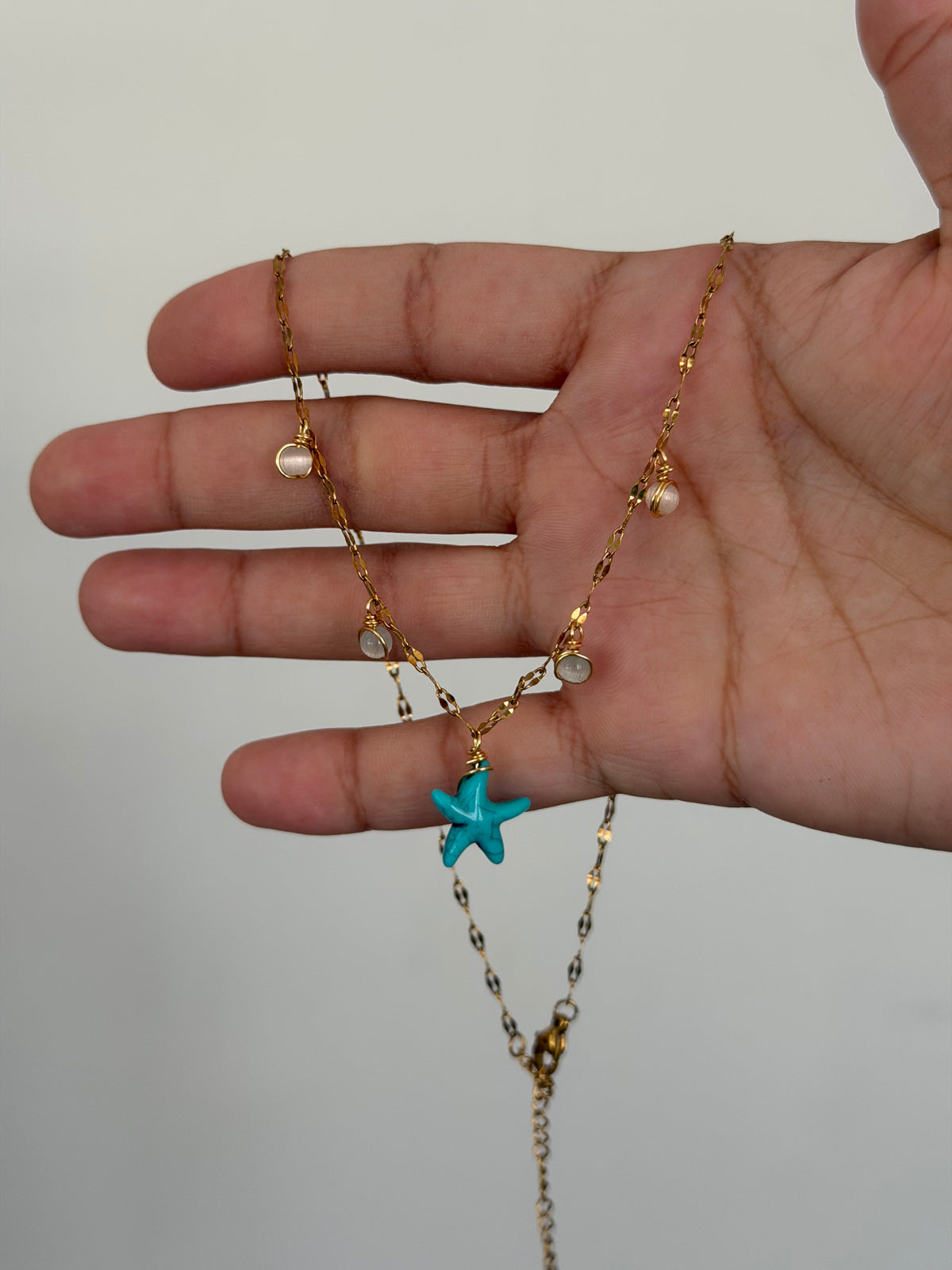 Starfish diamond cut necklace