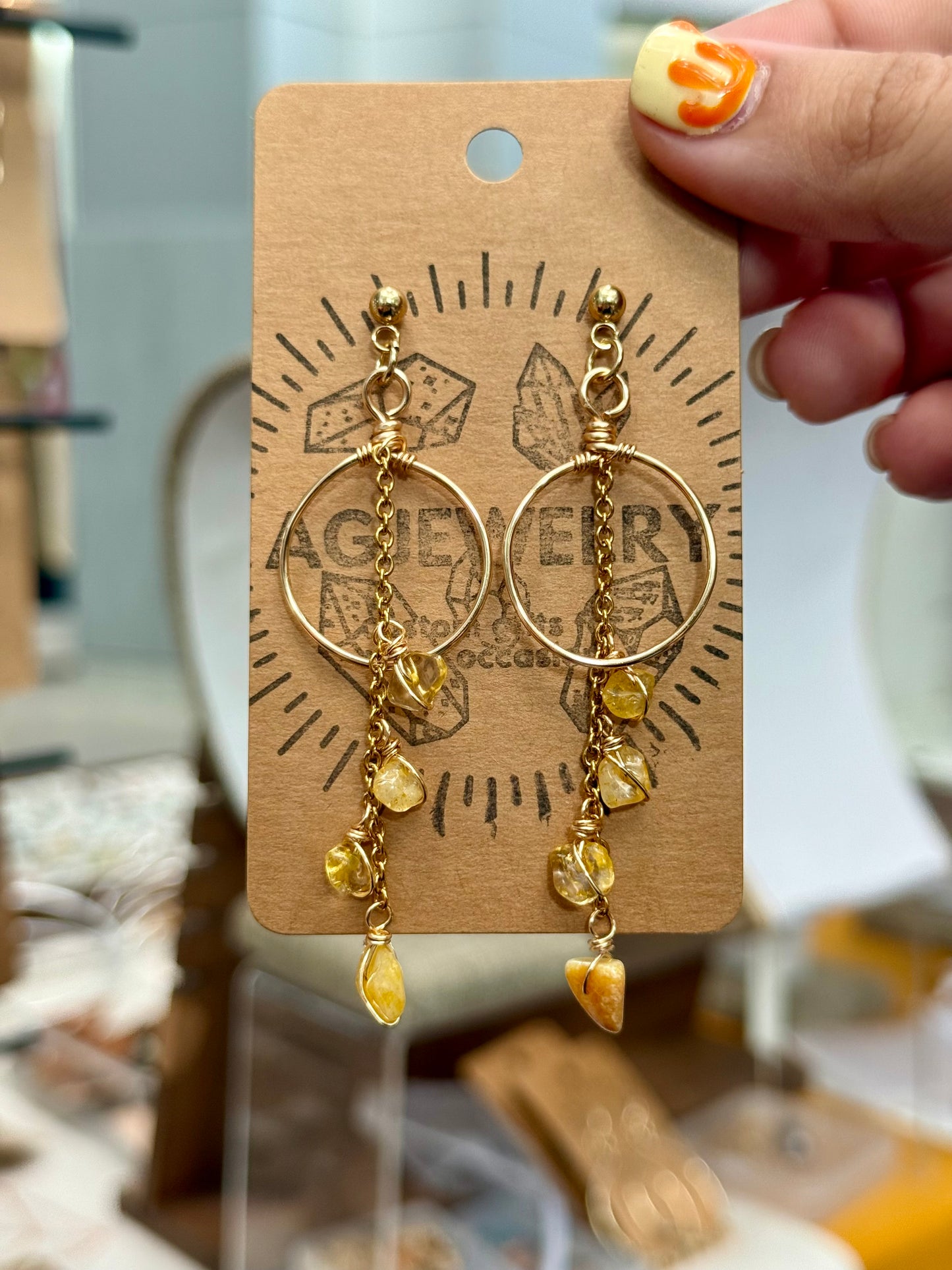 Citrine dangle earrings