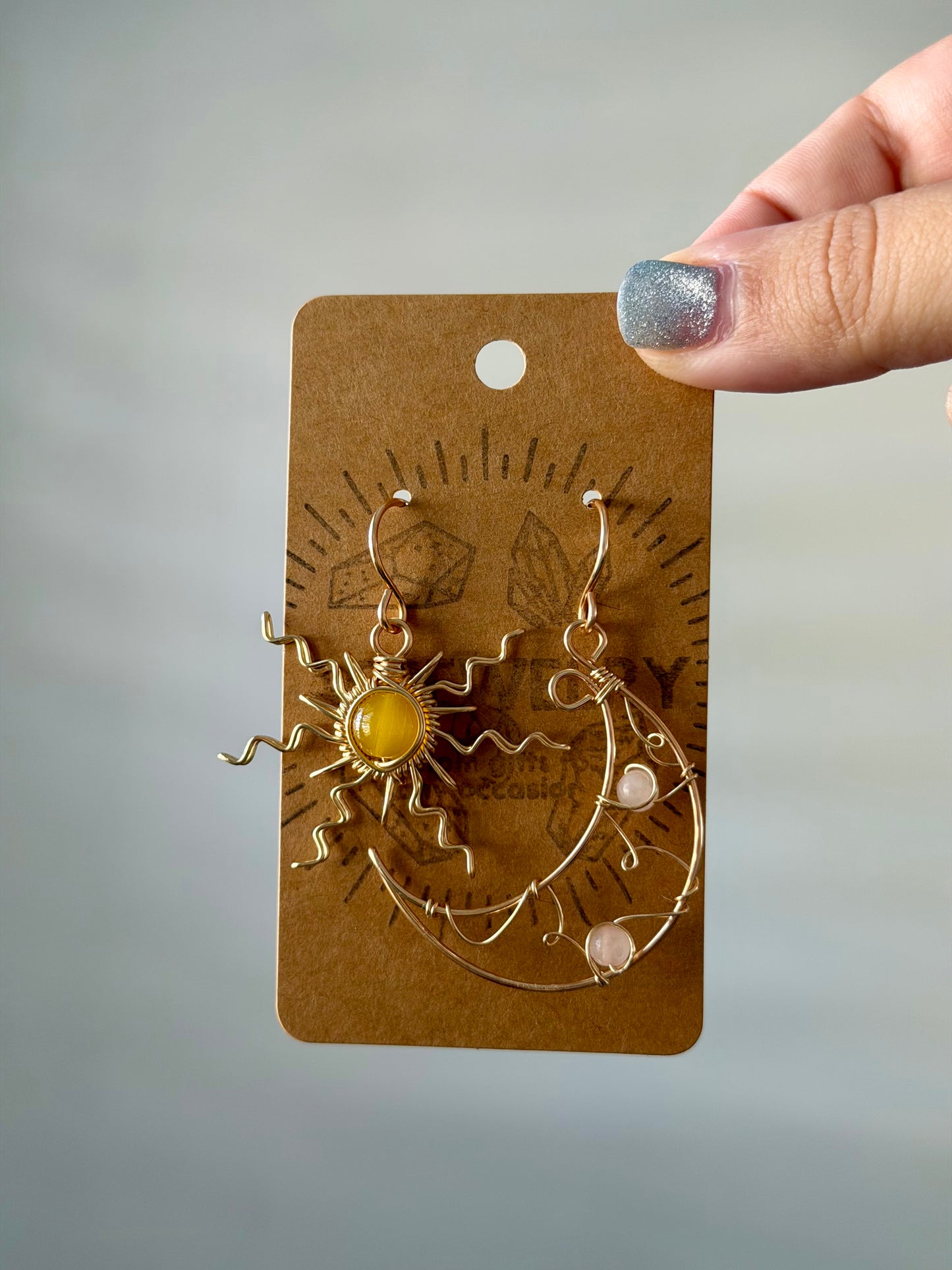 Sun moon earrings