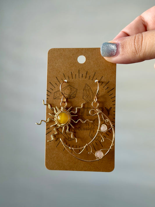 Sun moon earrings