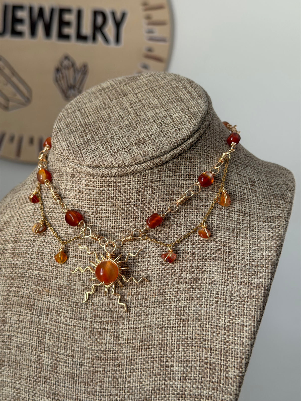 Sun carnelian fairy choker