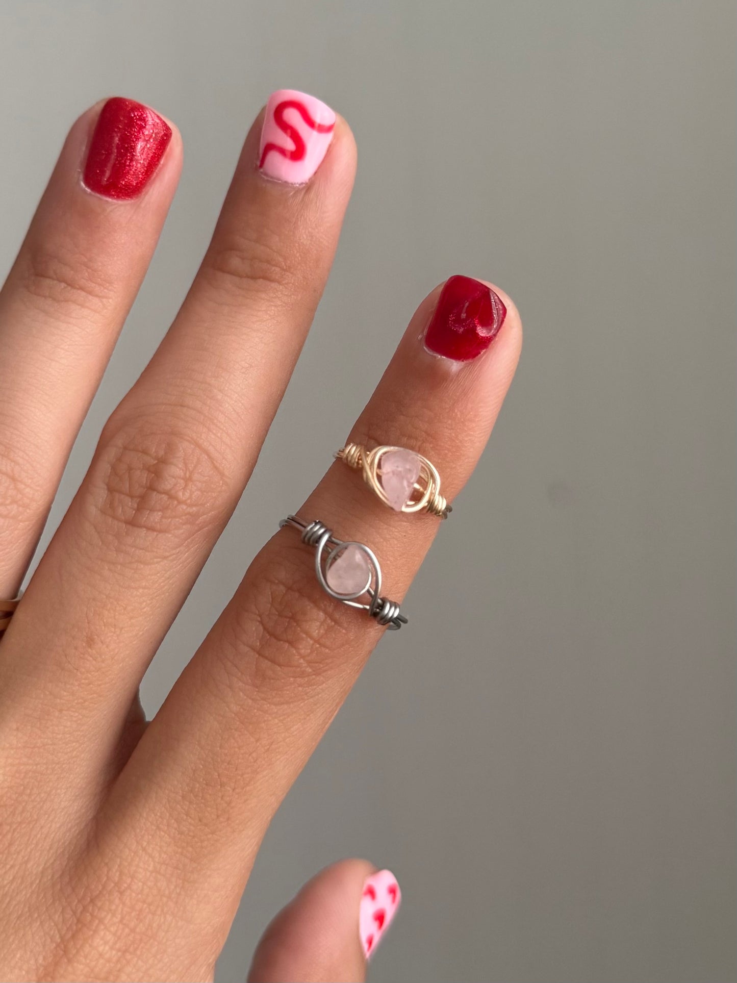 Simple crystal wire ring