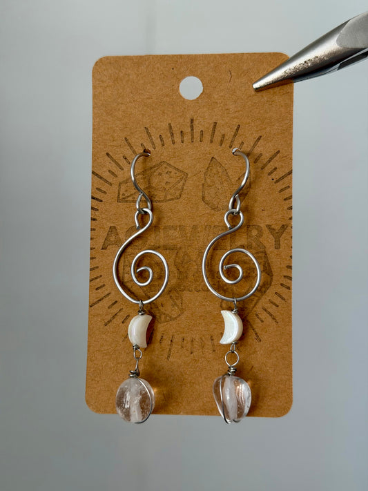 Moon swirl earrings