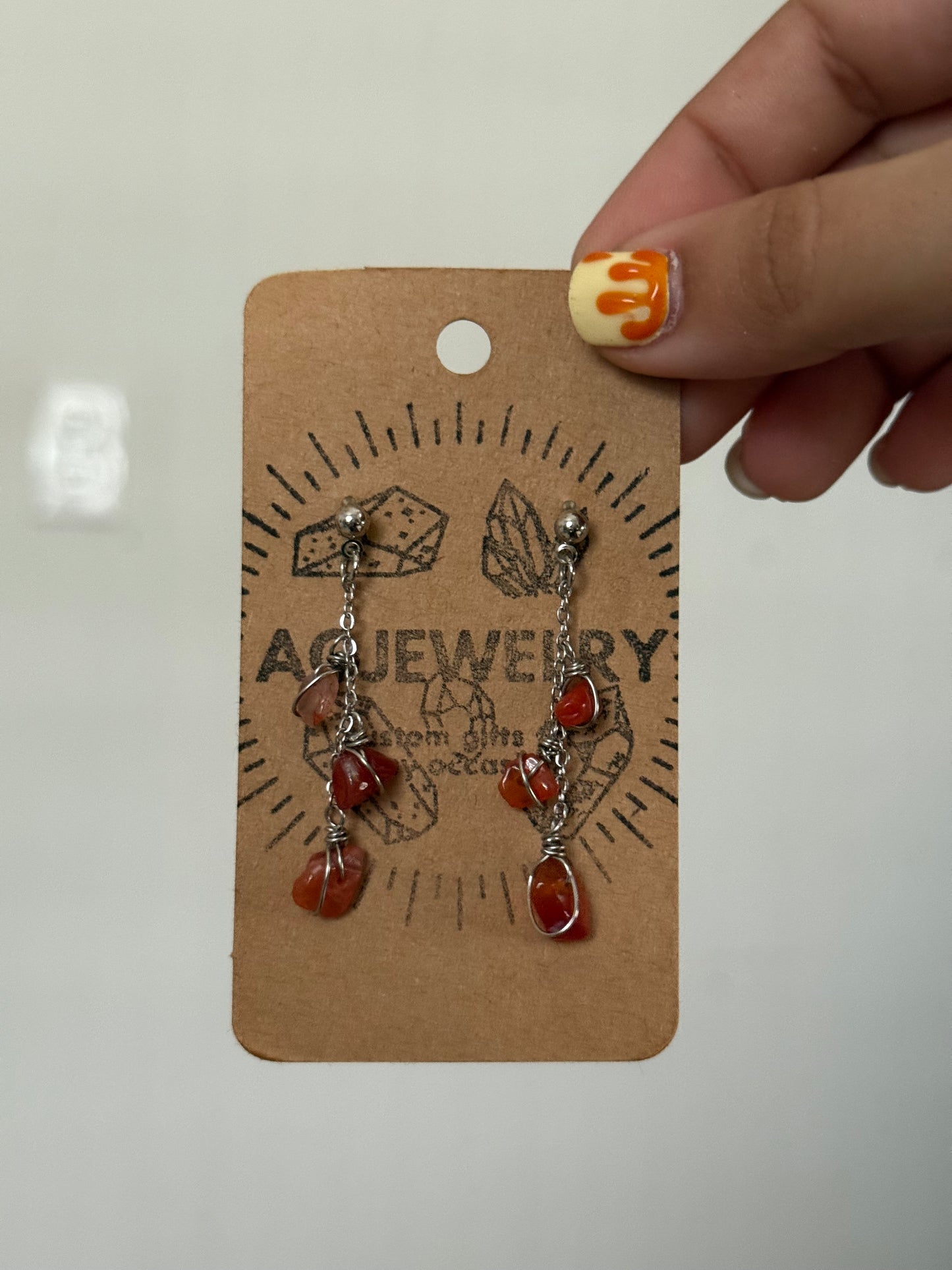 Carnelian drop earrings