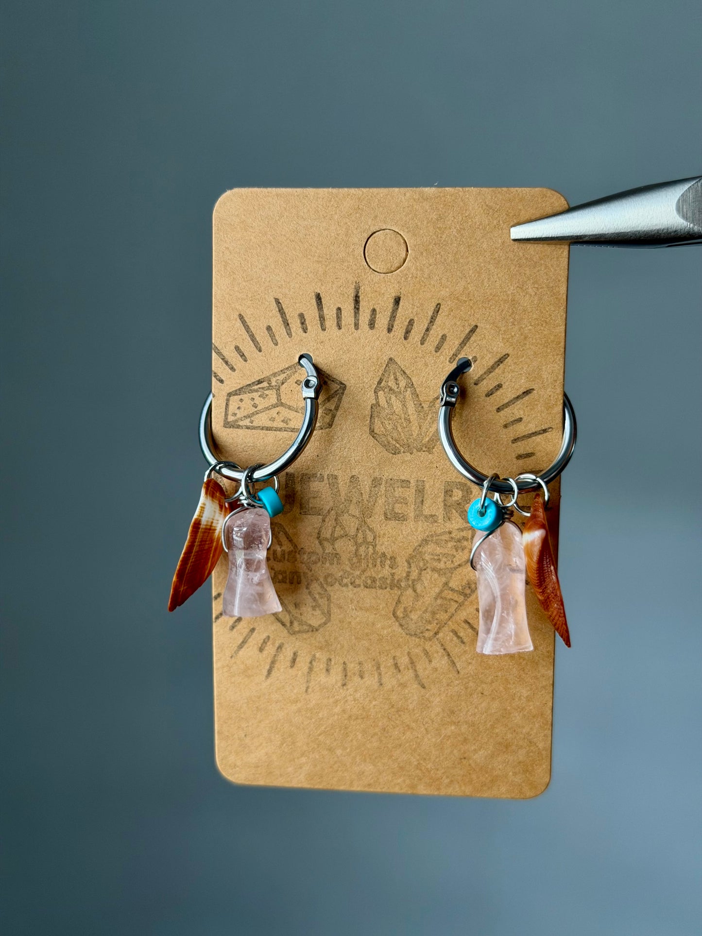 Mini hoop shell earrings