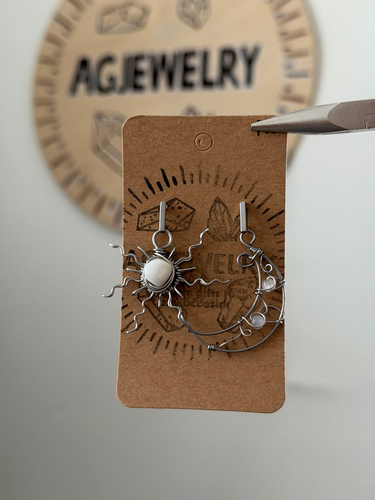 Sun moon earrings