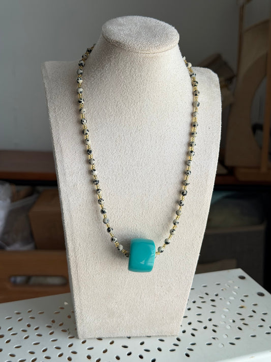 Dalmatian beaded necklace